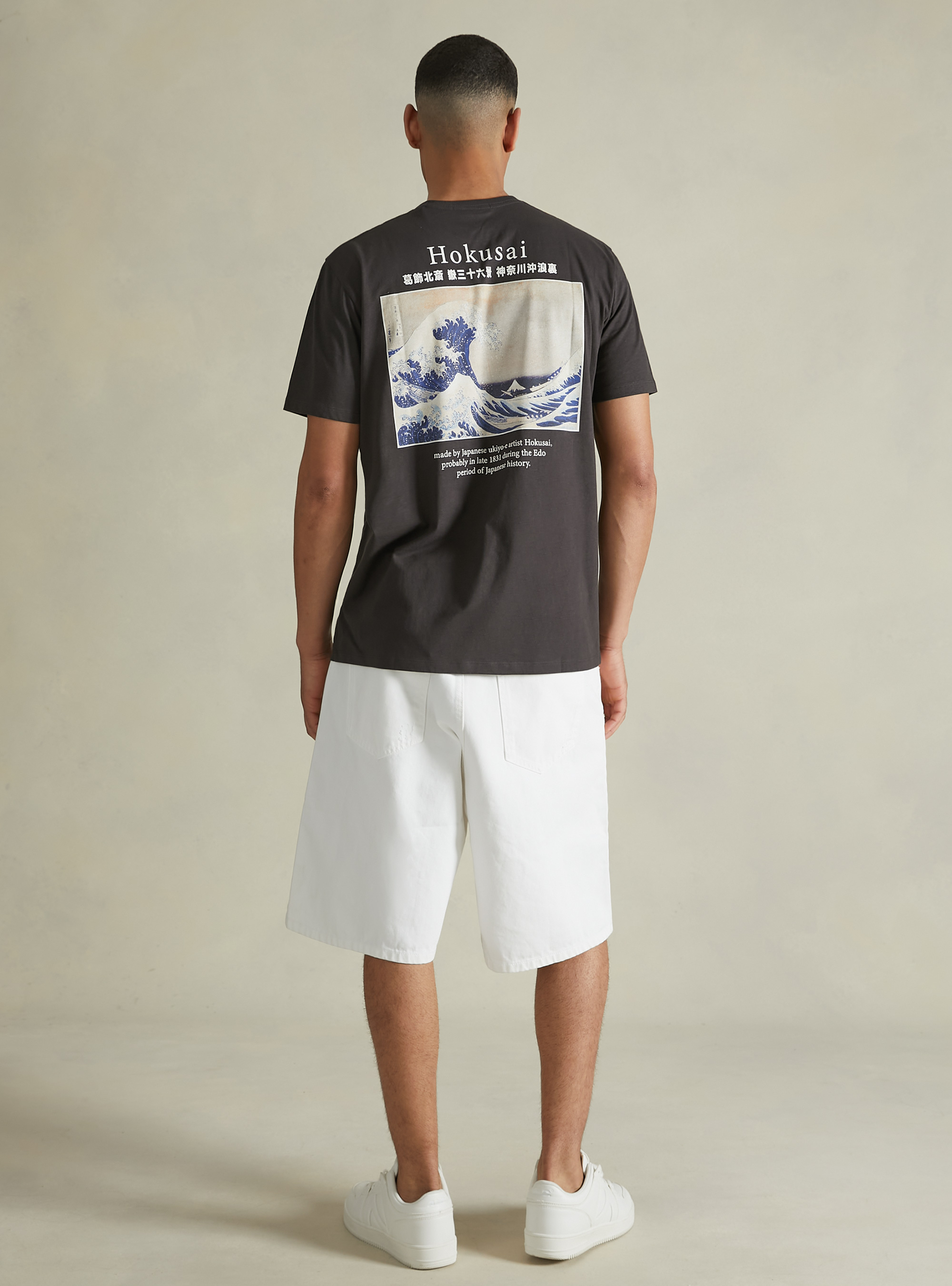 Art collection Hokusai / Alcott T-shirt, BK3 BLACK CHARCOAL