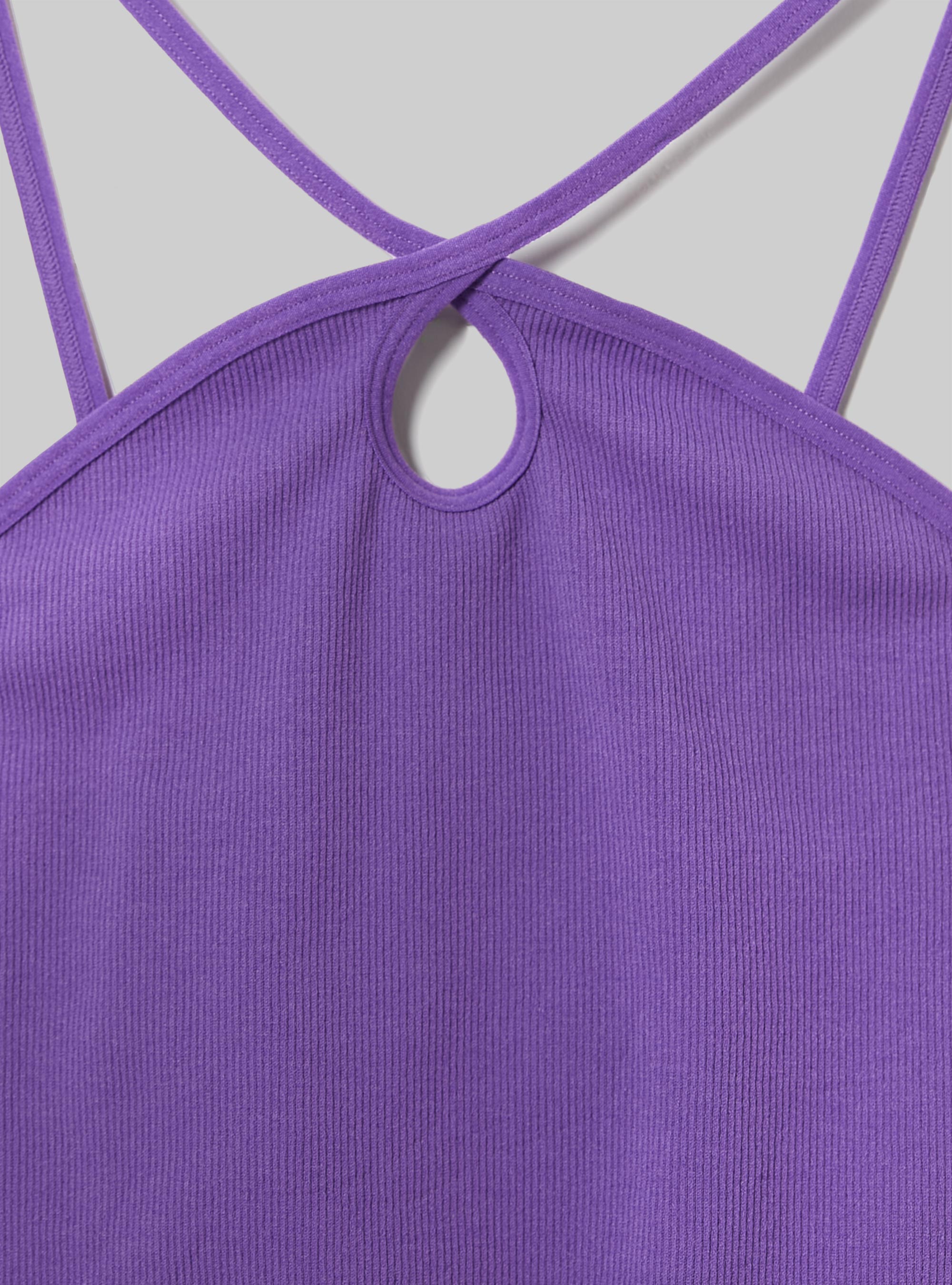 Top cropped con scollo incrociato, VI2 VIOLET MEDIUM