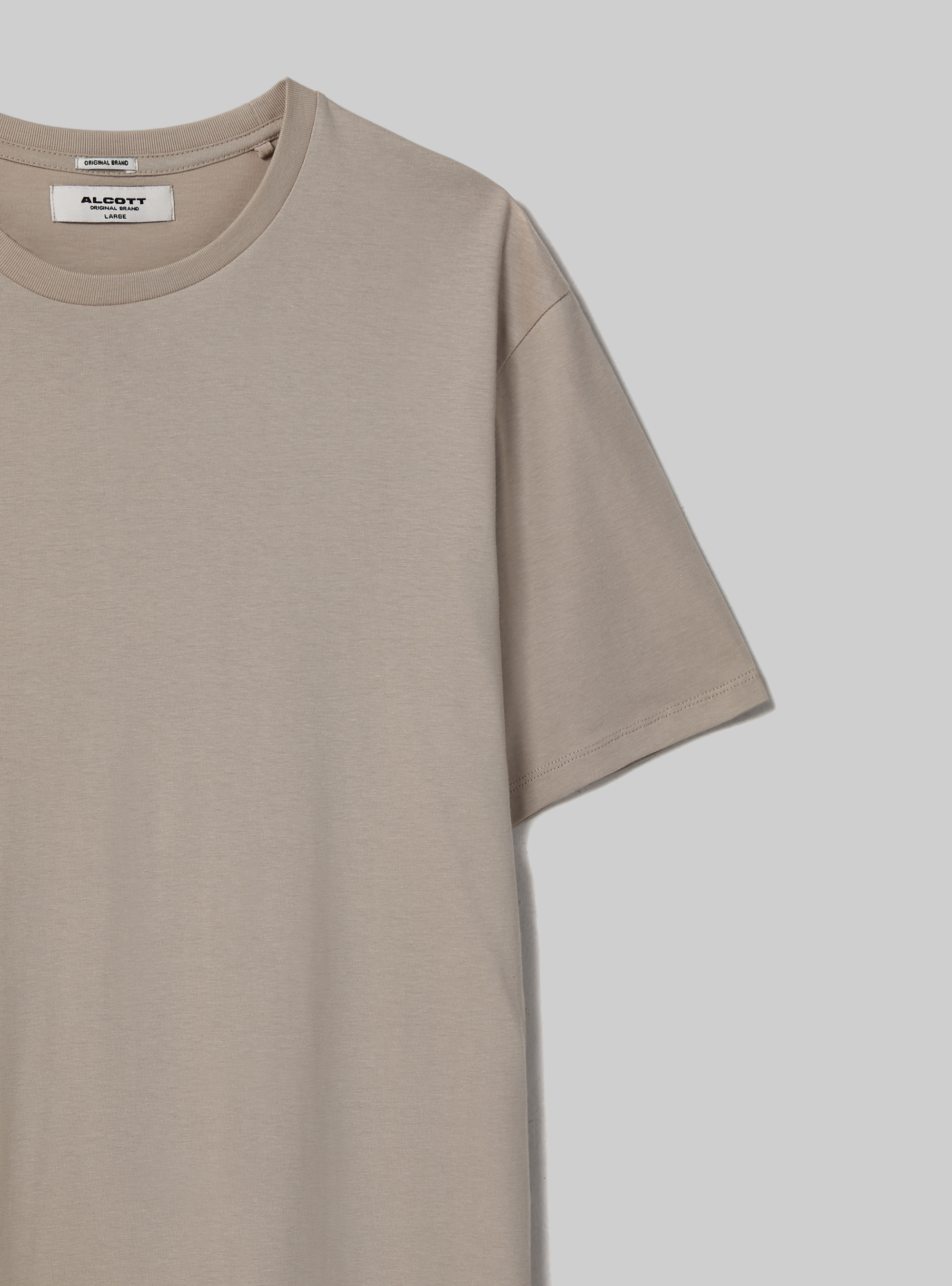 T-shirt en coton &agrave; col ras du cou, BG2 BEIGE MEDIUM