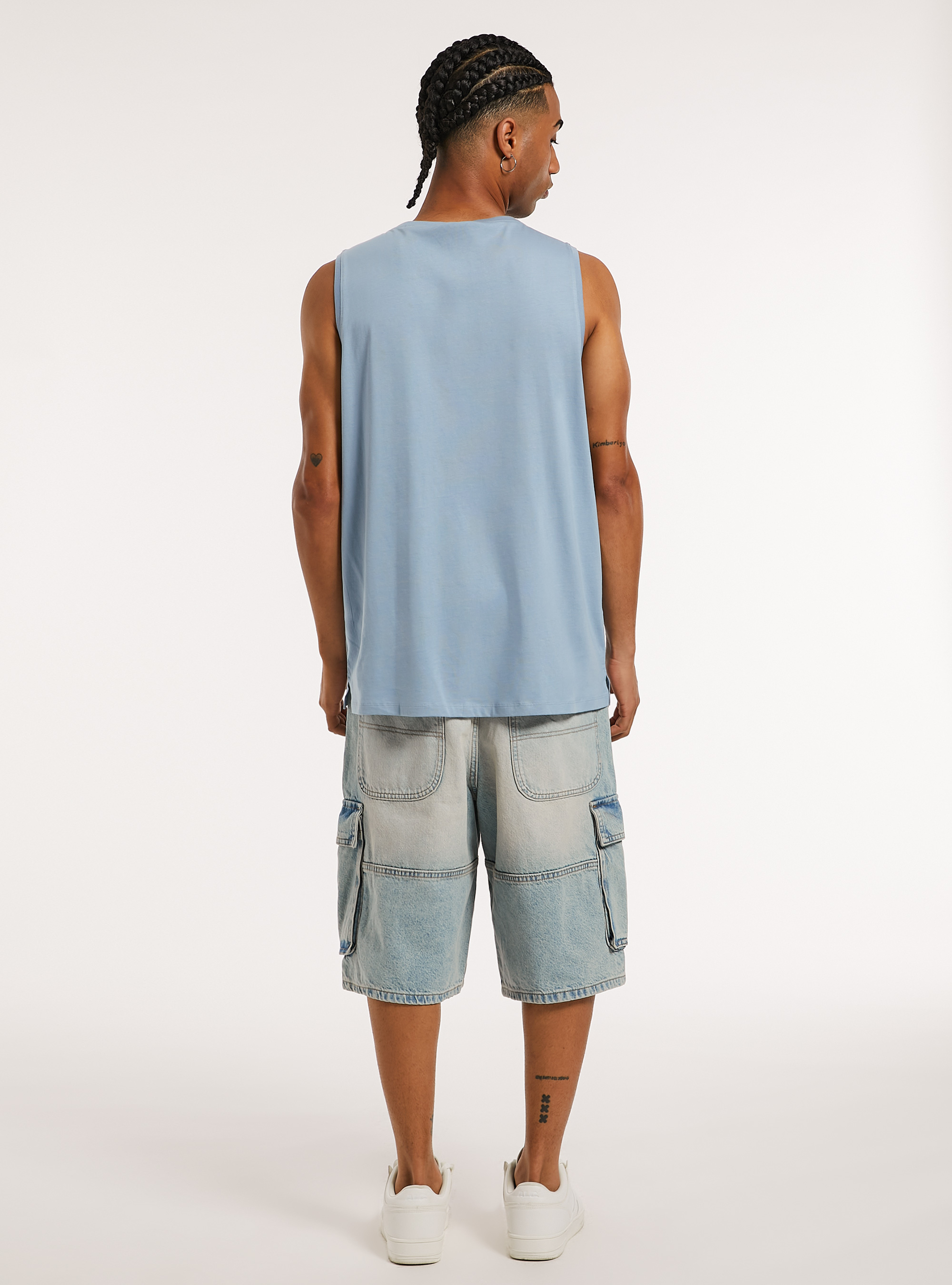 Solid-coloured comfort fit tank top, AZ3 AZURE LIGHT