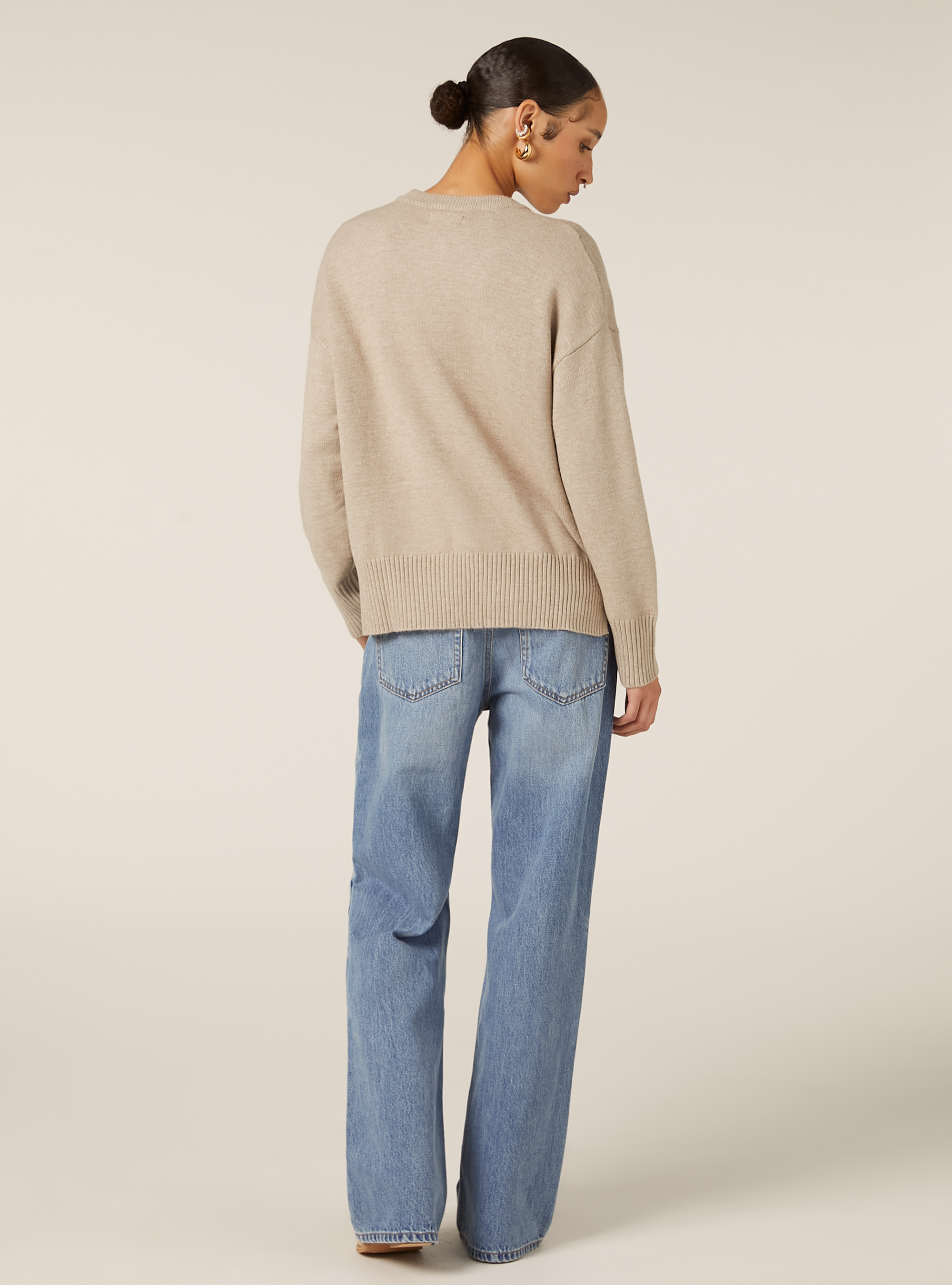 Maglia girocollo basic, MBG2 BEIGE MEL MED