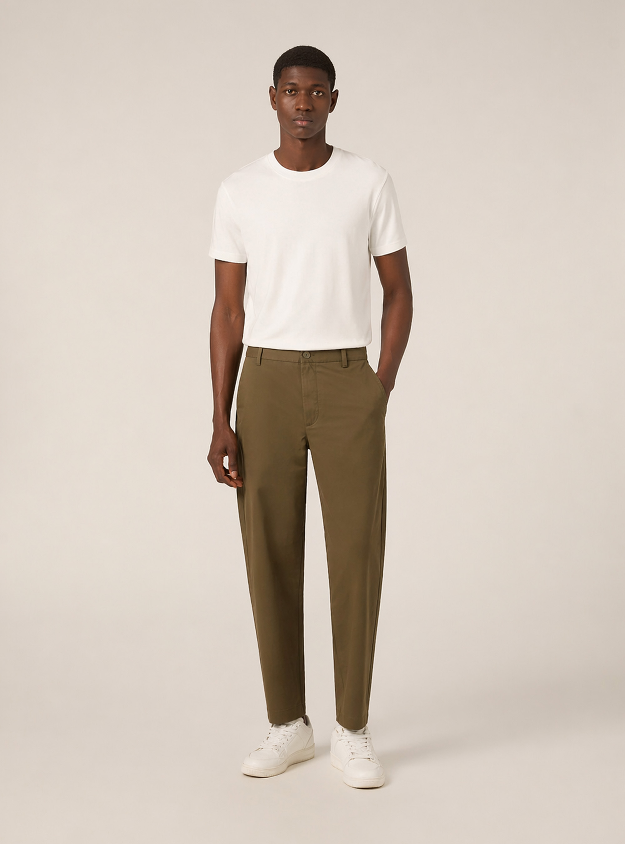 Pantalon chino slim fit en twill stretch, KY2 KAKY MEDIUM