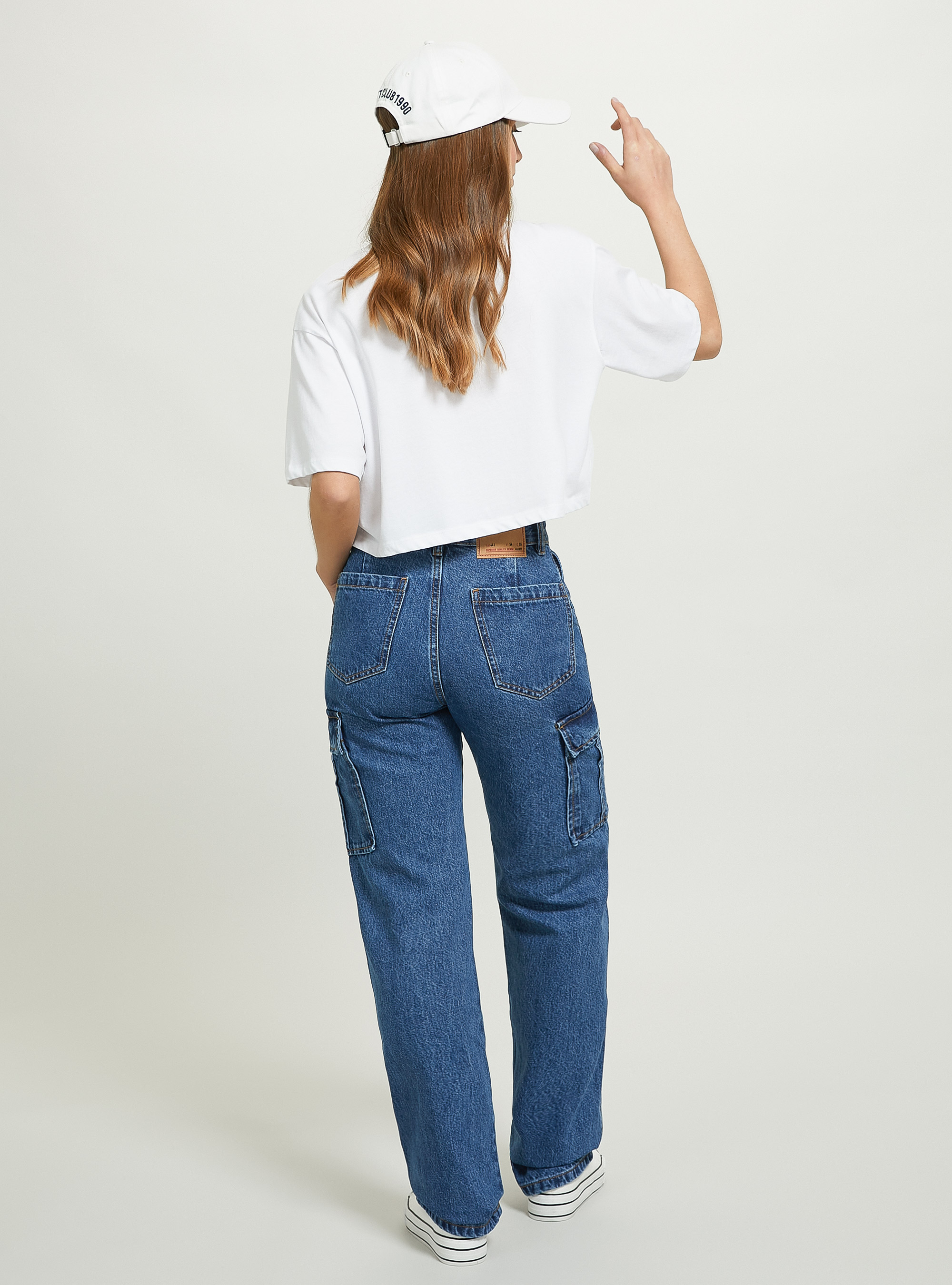 Comfort fit cargo jeans

, D002 MEDIUM DARK BLUE