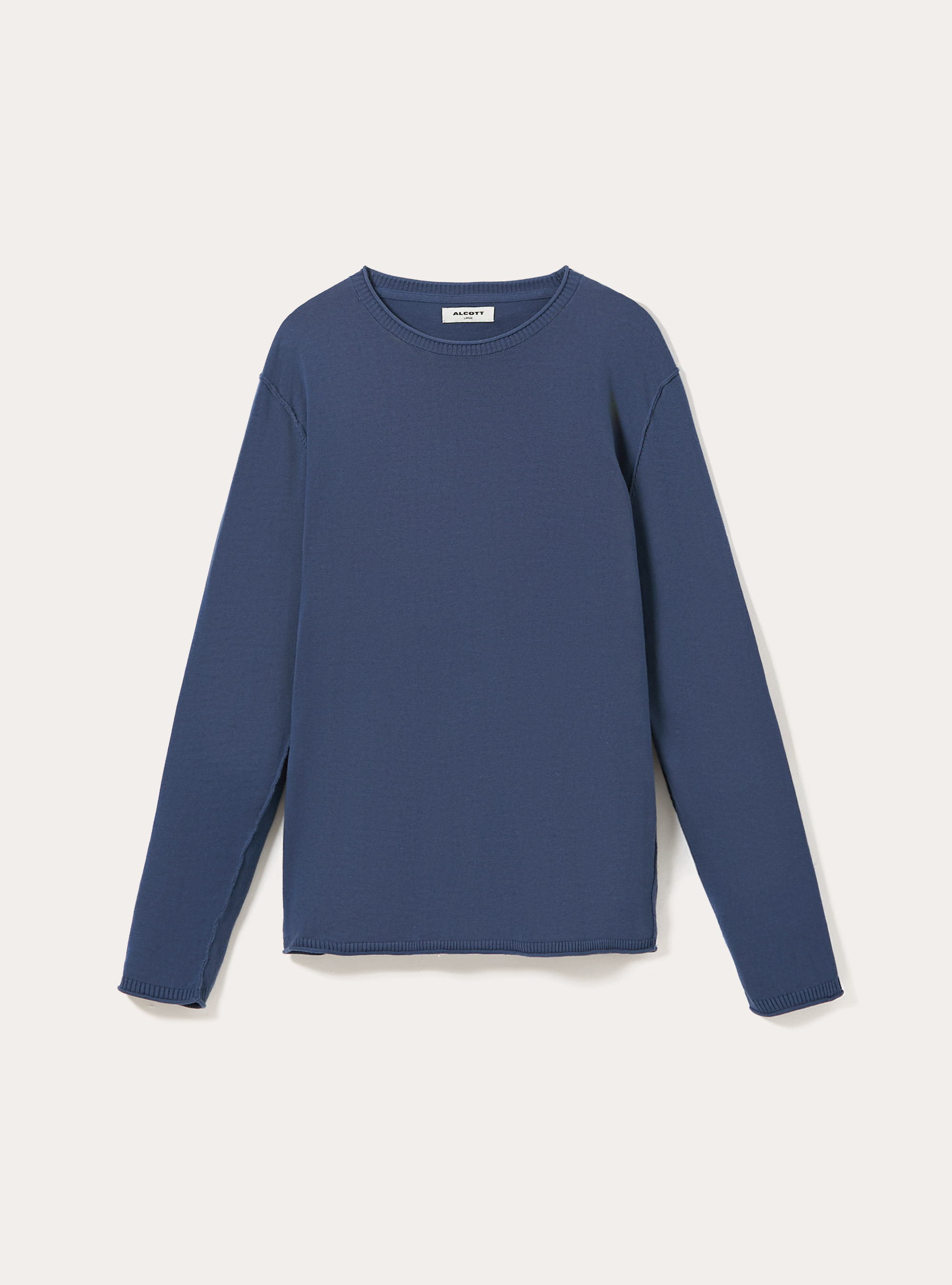 Pull en coton &agrave; col rond, BL2 BLUE MEDIUM