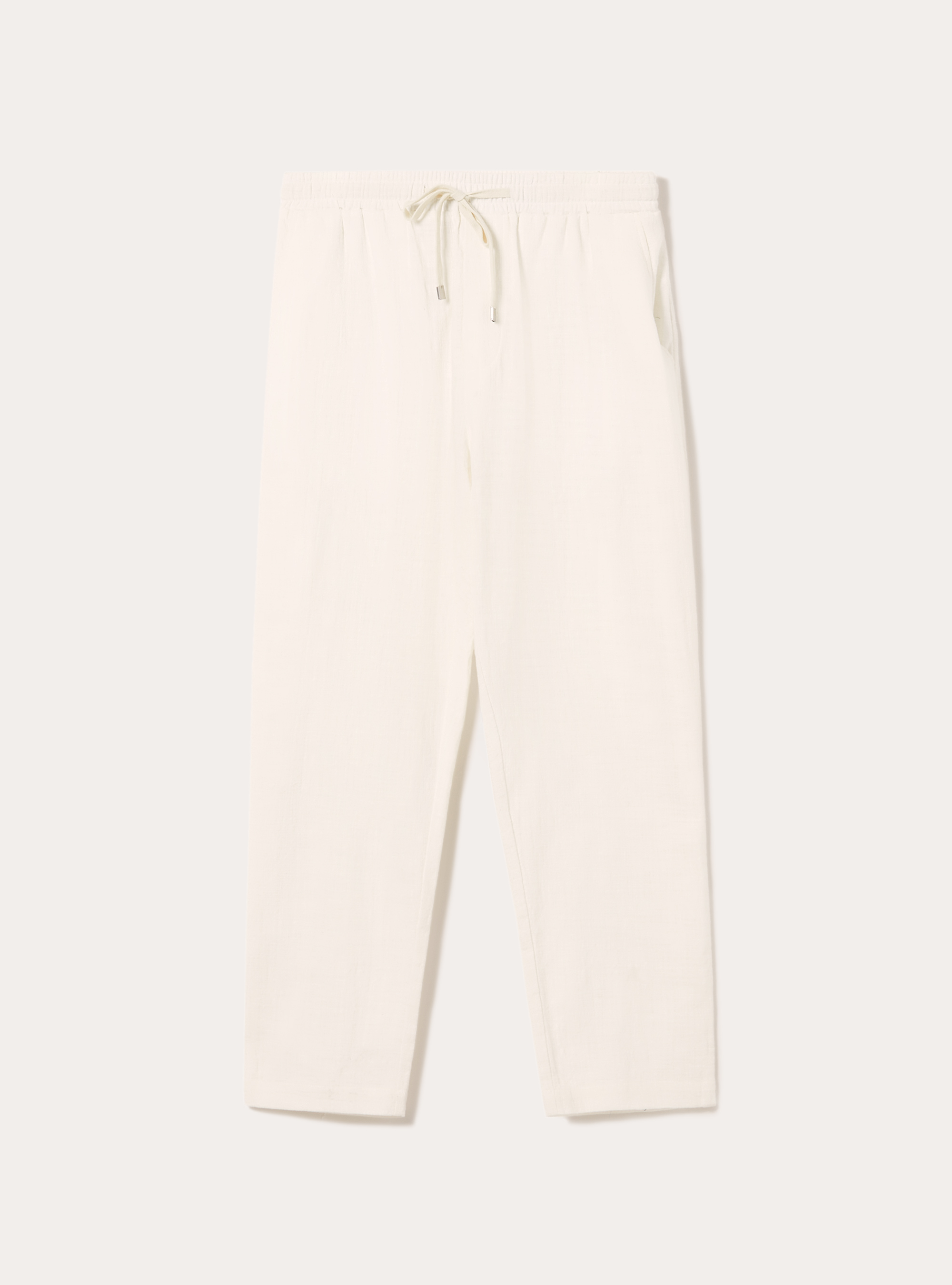 Cotton pants with drawstring waistband, WH2 WHITE