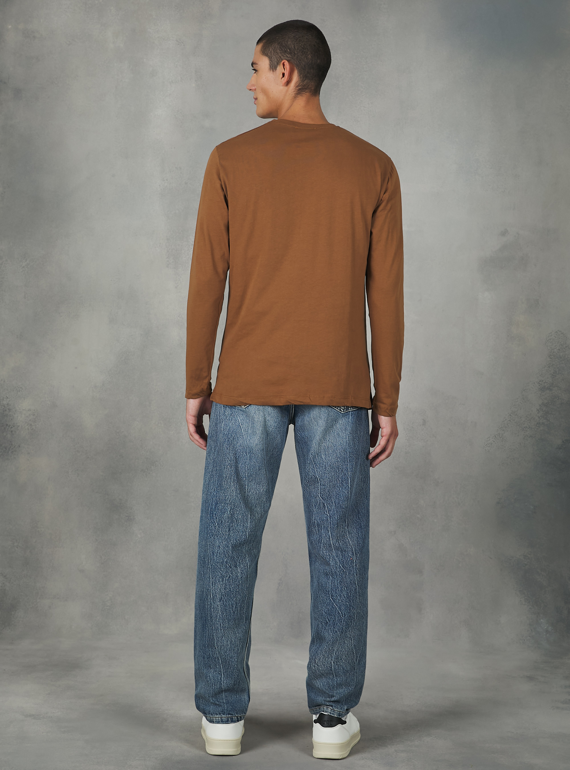 Maglietta a maniche lunghe in cotone, BG3 BEIGE LIGHT