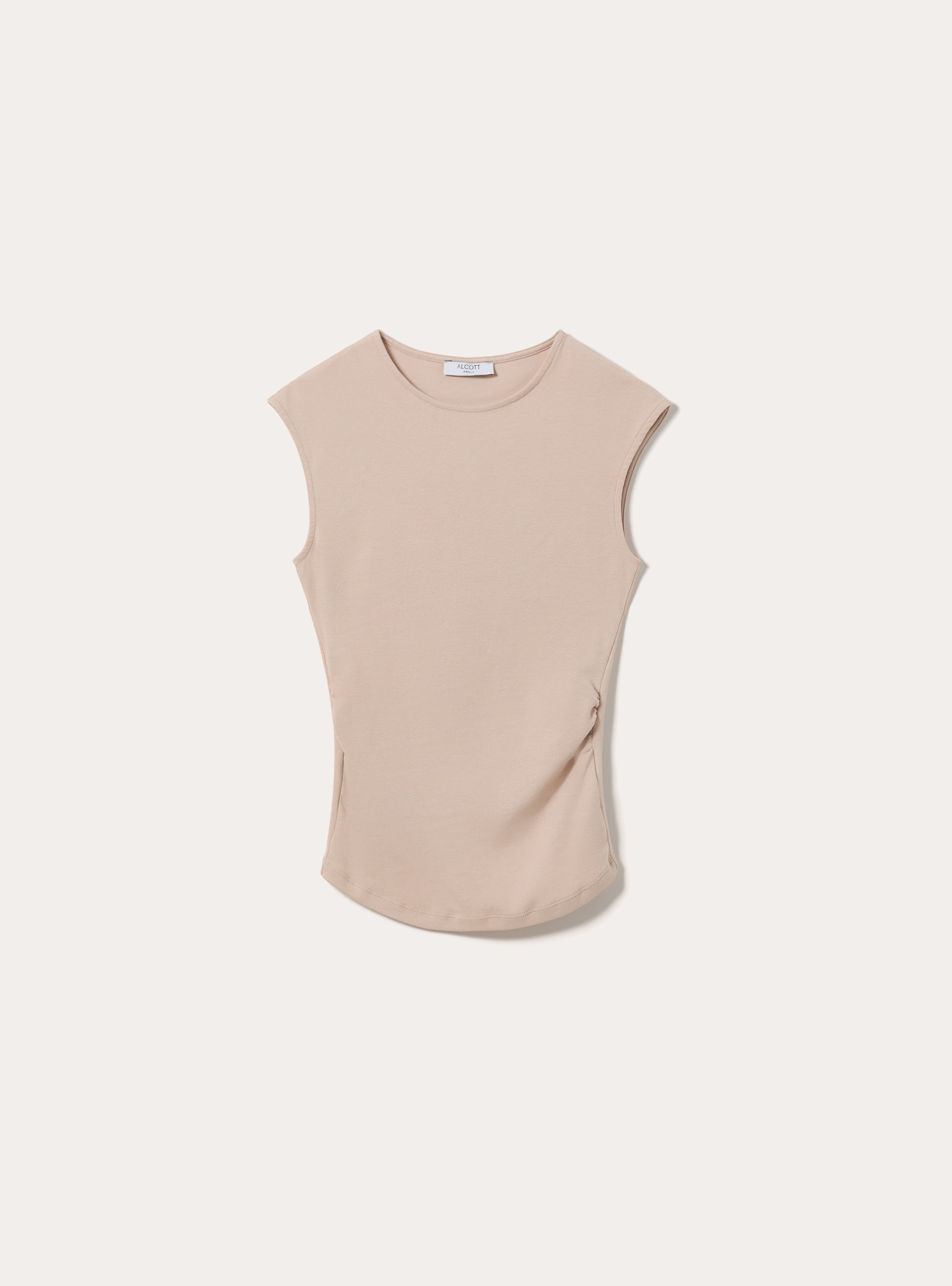 T-shirt basic con arriccio, BG2 BEIGE MEDIUM