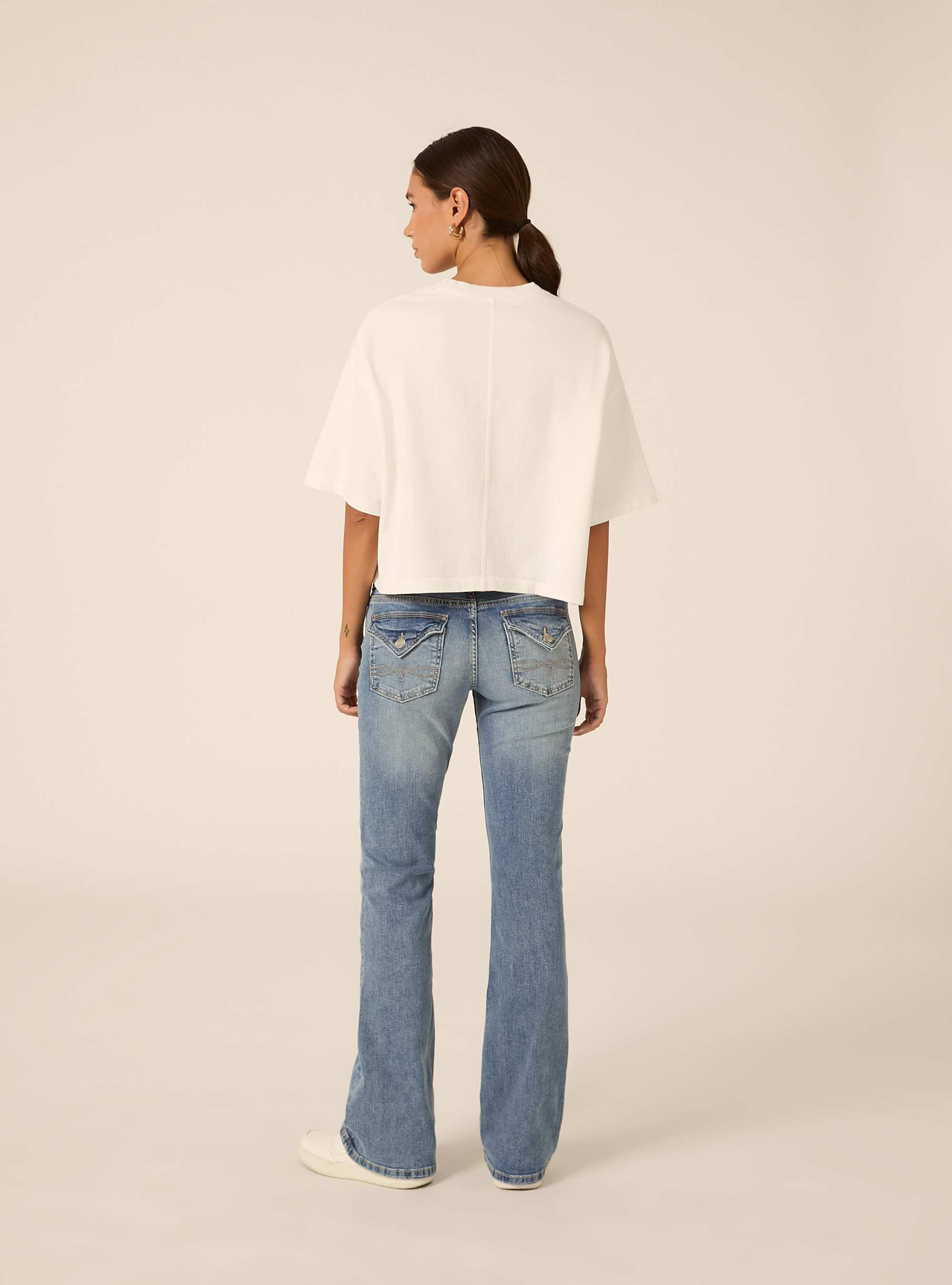 Jeans bootcut  vita bassa, D006 AZURE