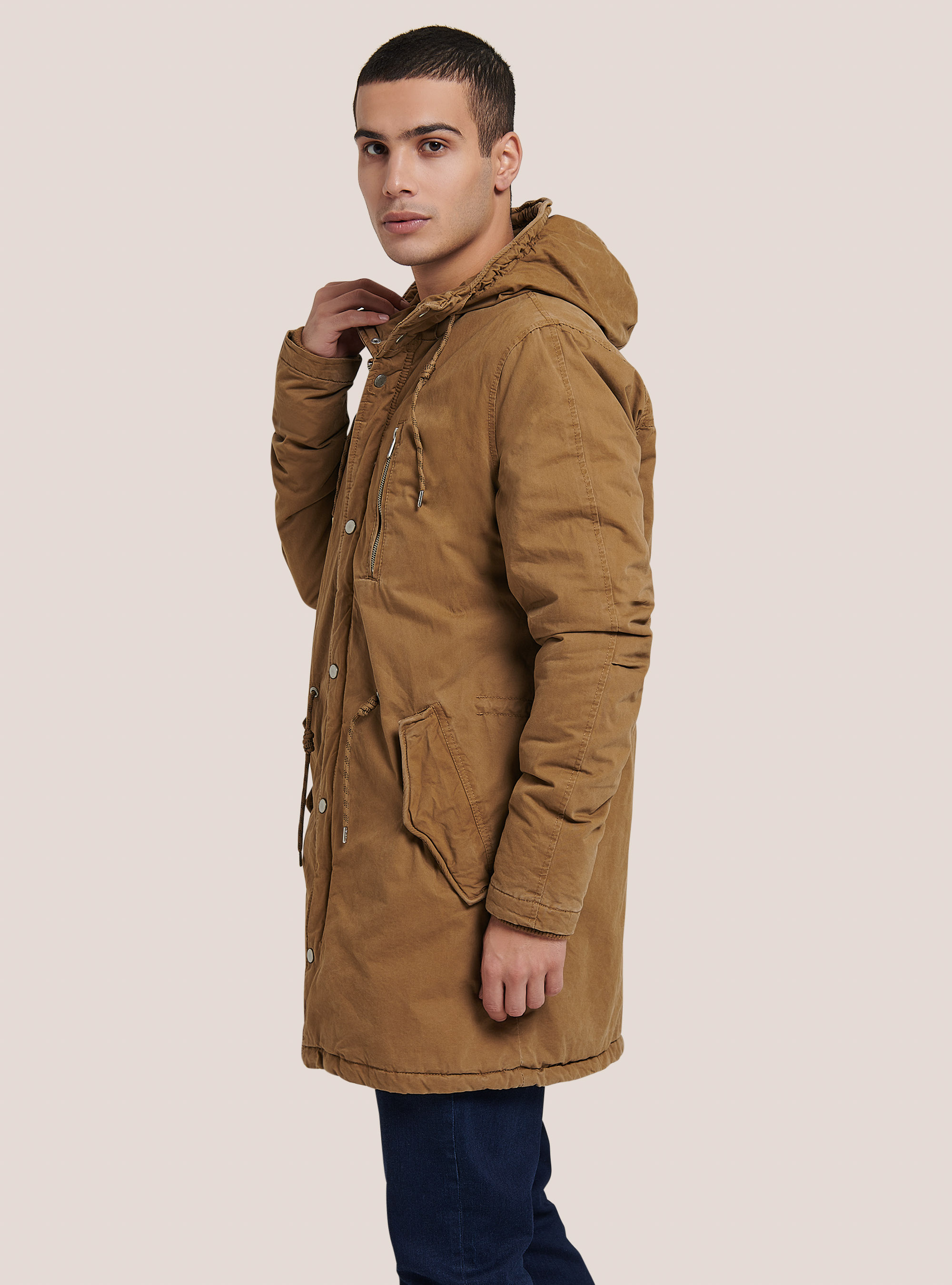 Parka con finta giacca, TABACCO