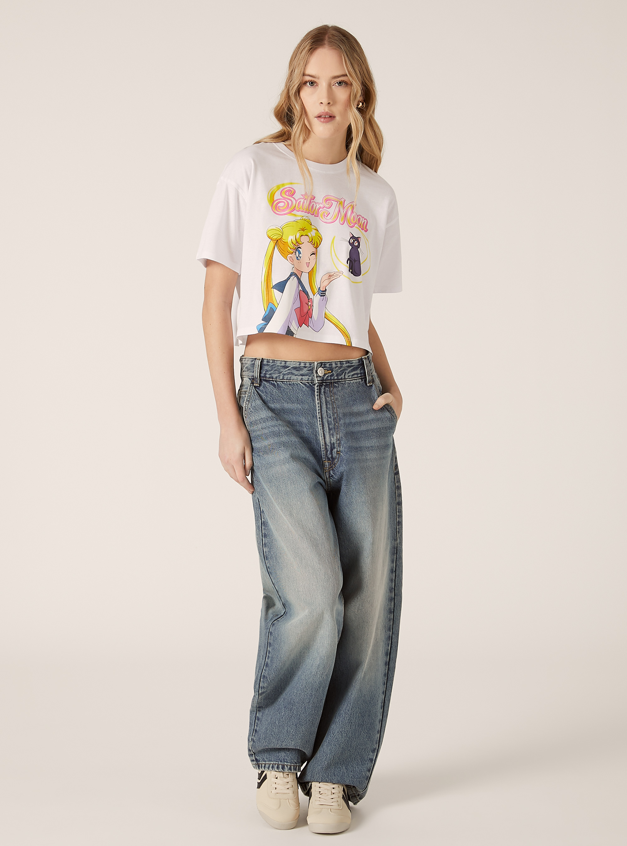 Sailor Moon / Camiseta corta Alcott, WH3 WHITE