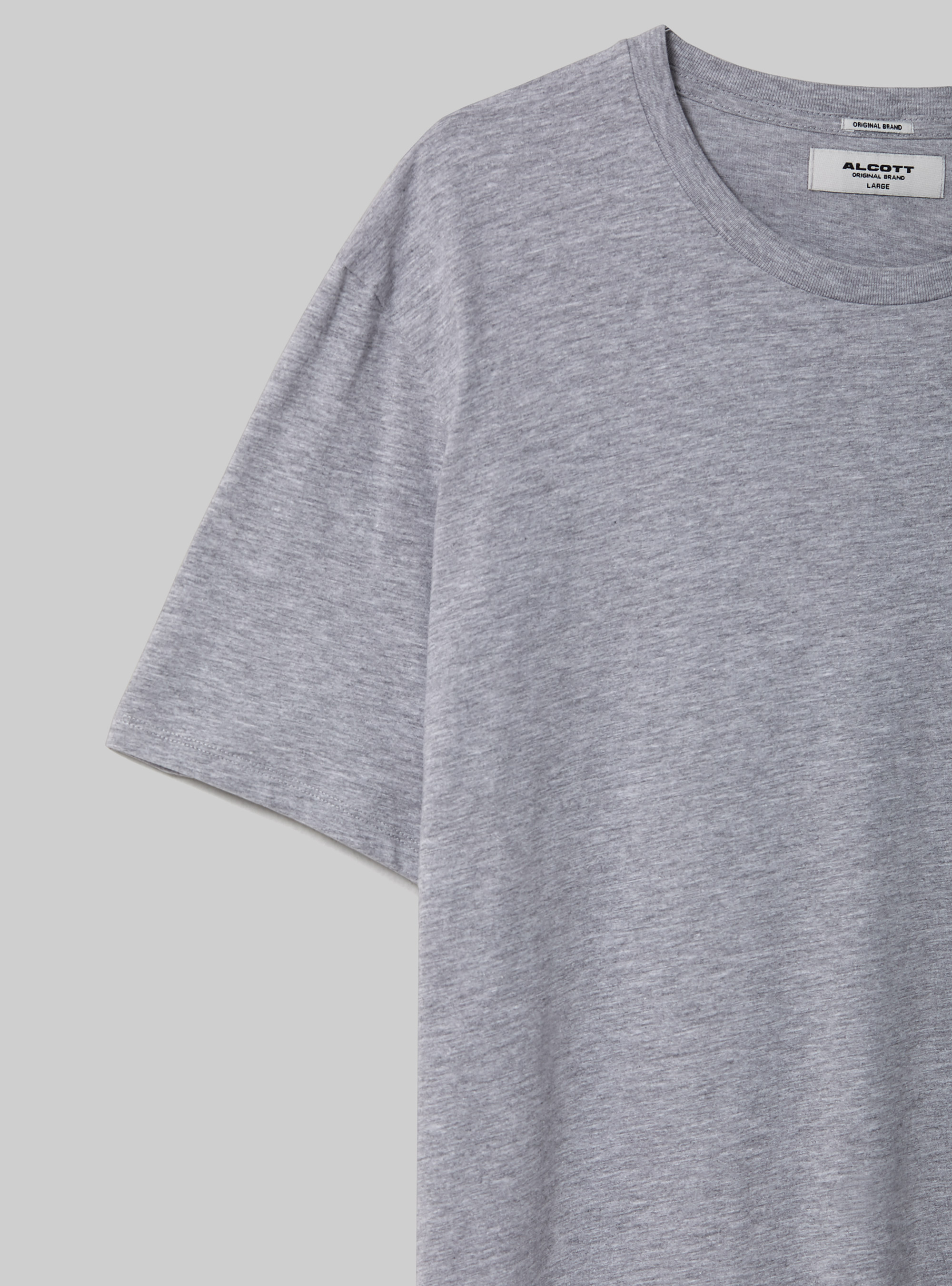 Crew-neck cotton T-shirt, MGY3 GREY MEL LIGHT
