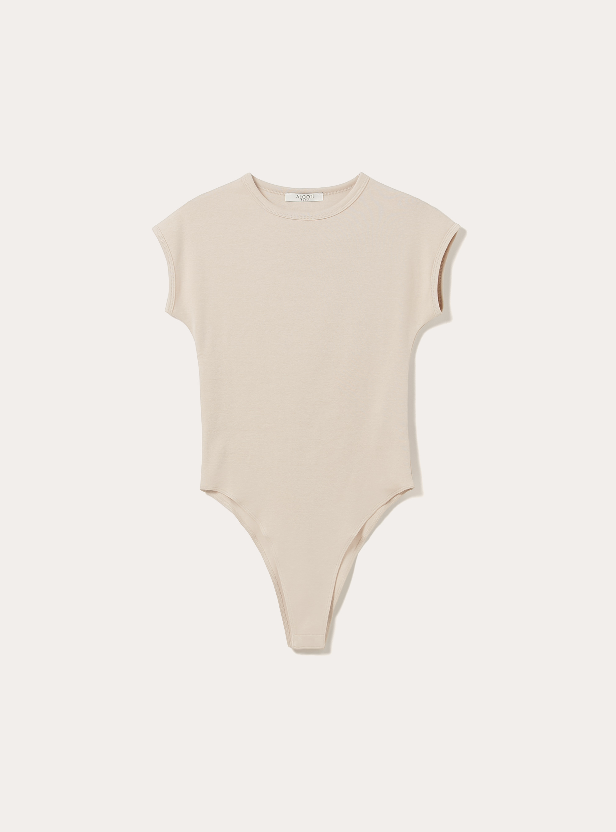 Body aus gerippter Stretch-Baumwolle, BG2 BEIGE MEDIUM