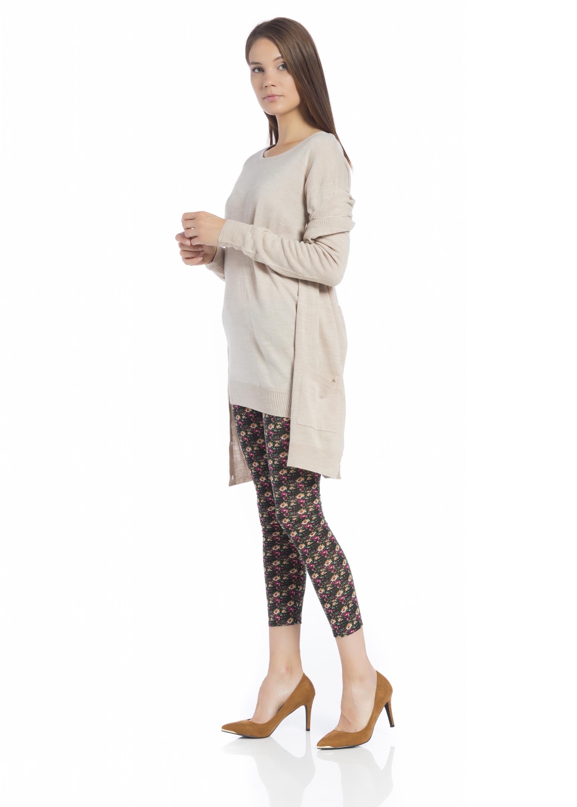 Crew-neck pullover, C0575 BEIGE