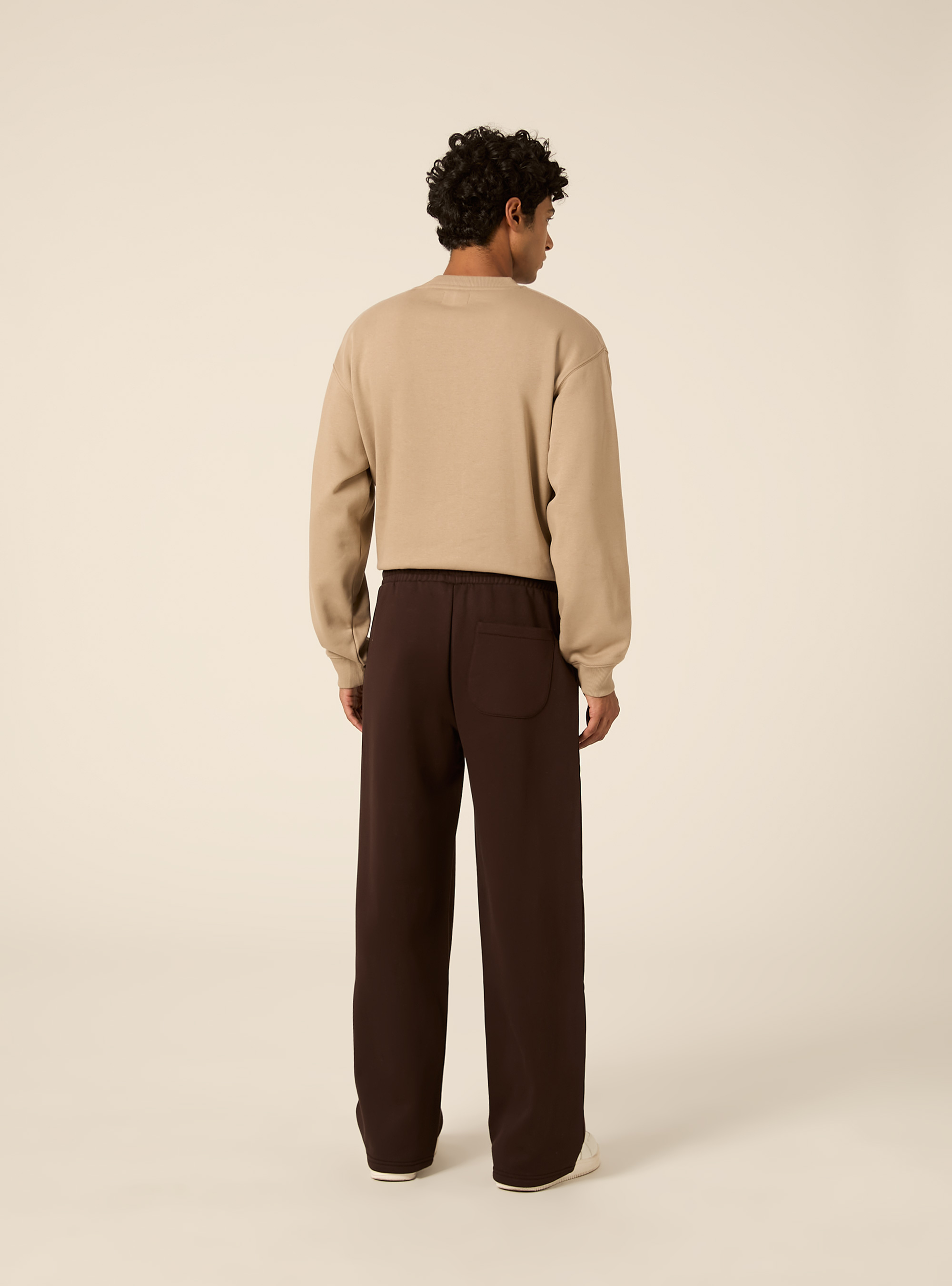 Pantaloni loose in felpa, BR1 BROWN DARK