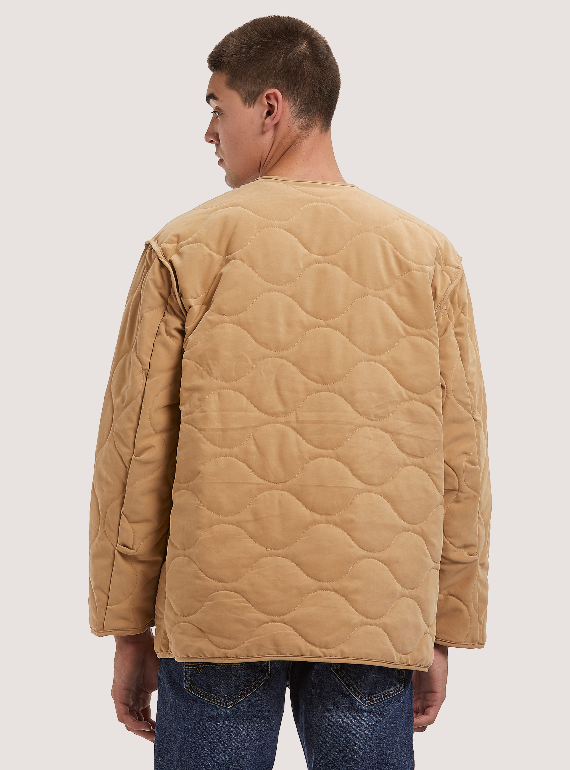 Quilted jacket with recycled padding