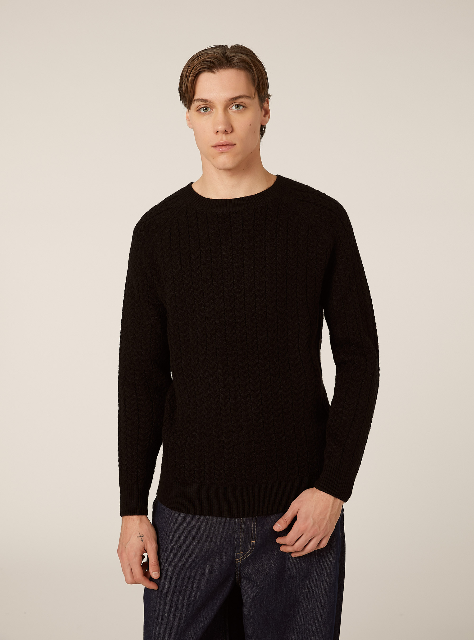Maglione girocollo, BK1 BLACK