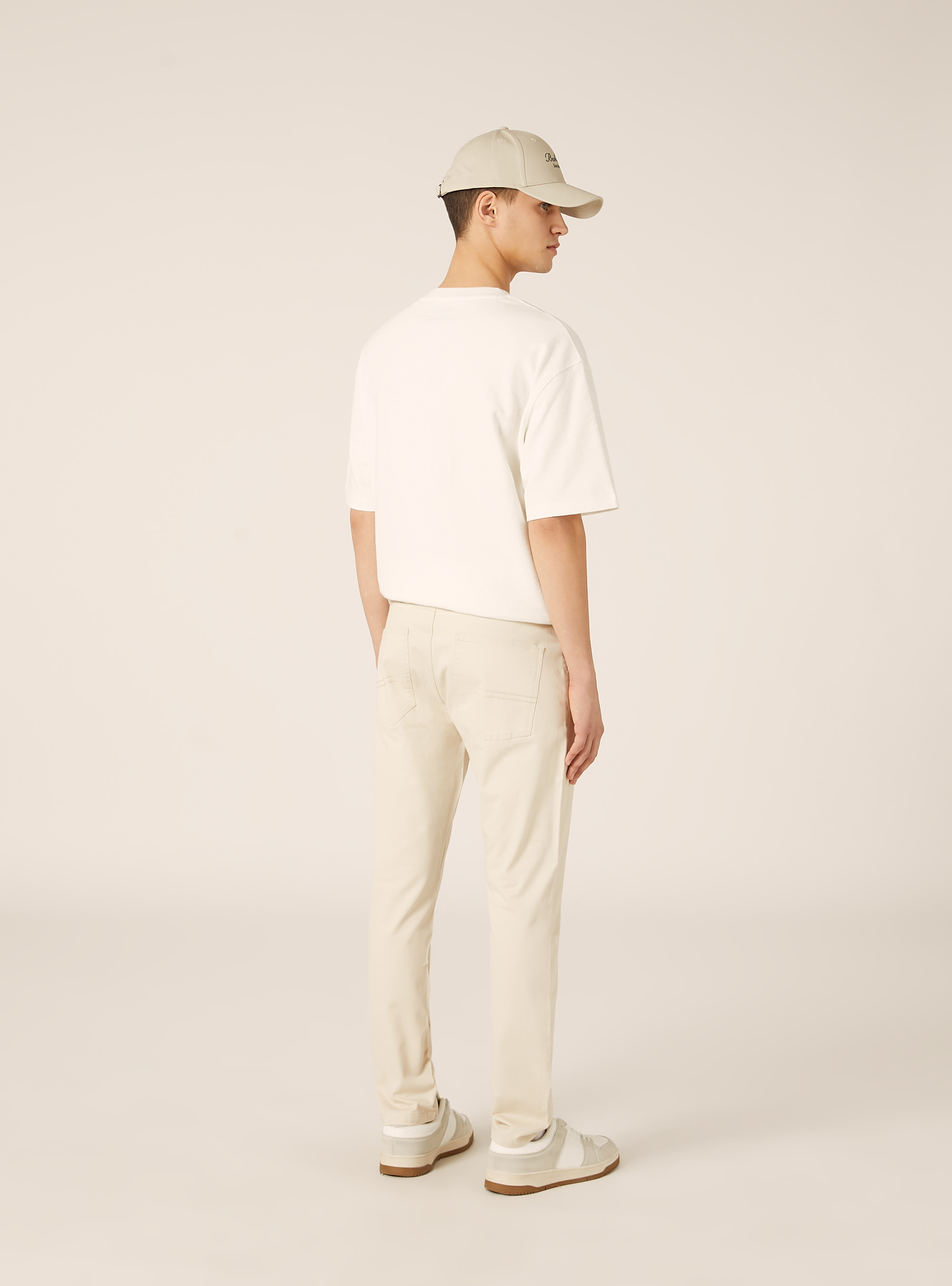 Skinny fit cotton trousers, CR2 CREAM MEDIUM