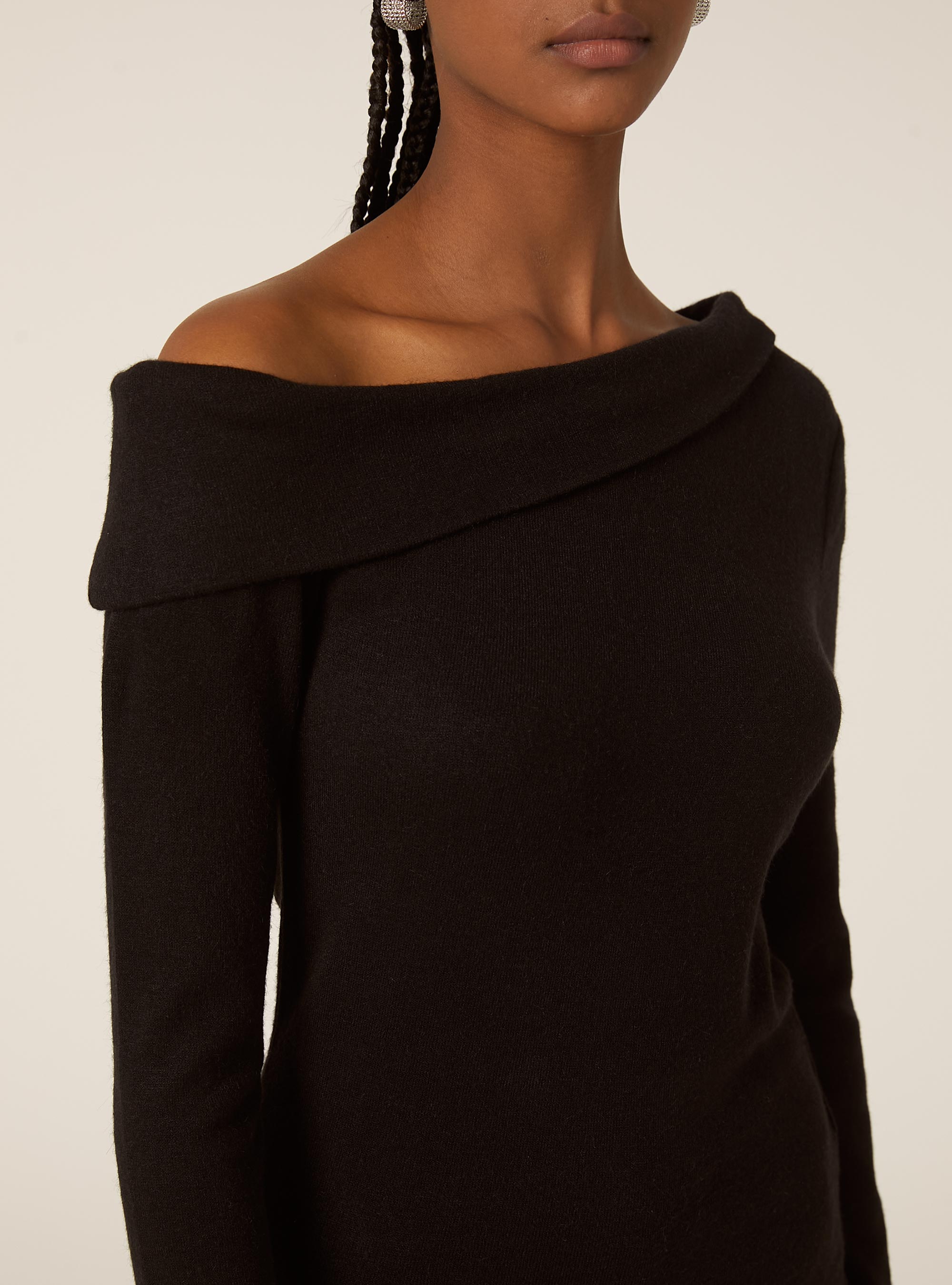 Maglia scollo bardot, BK1 BLACK