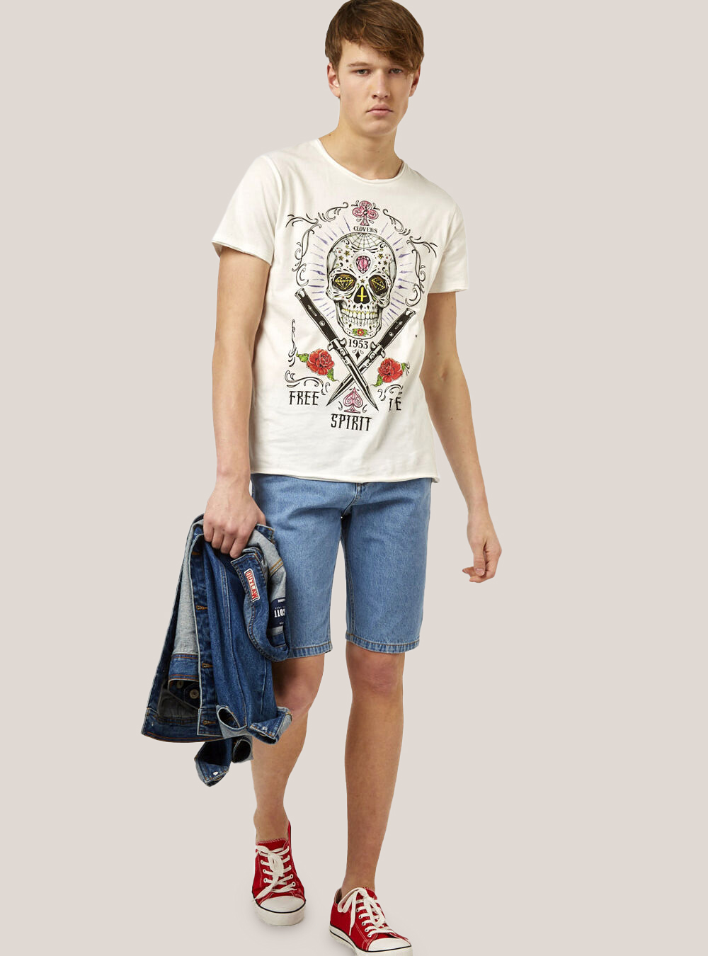 Bermuda in denim slim fit, BLU