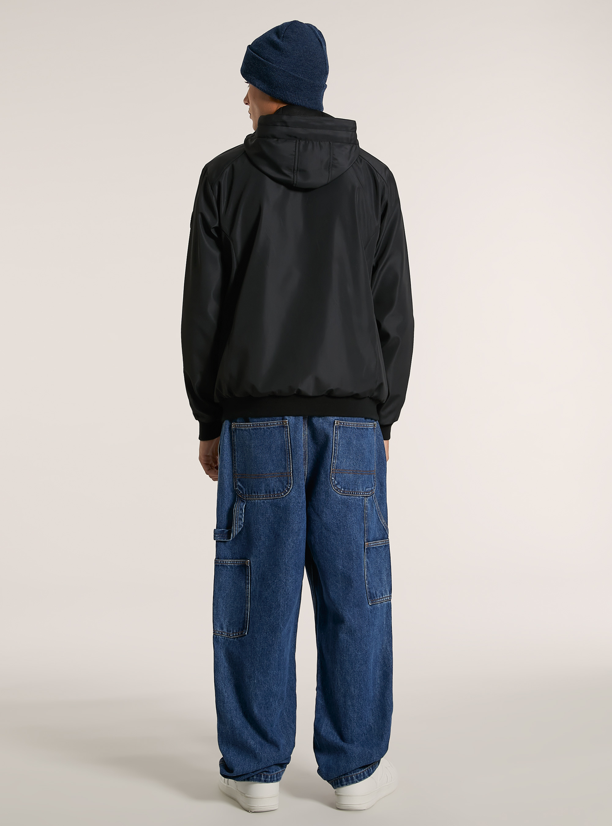 Cazadora cortaviento con capucha, BK1 BLACK