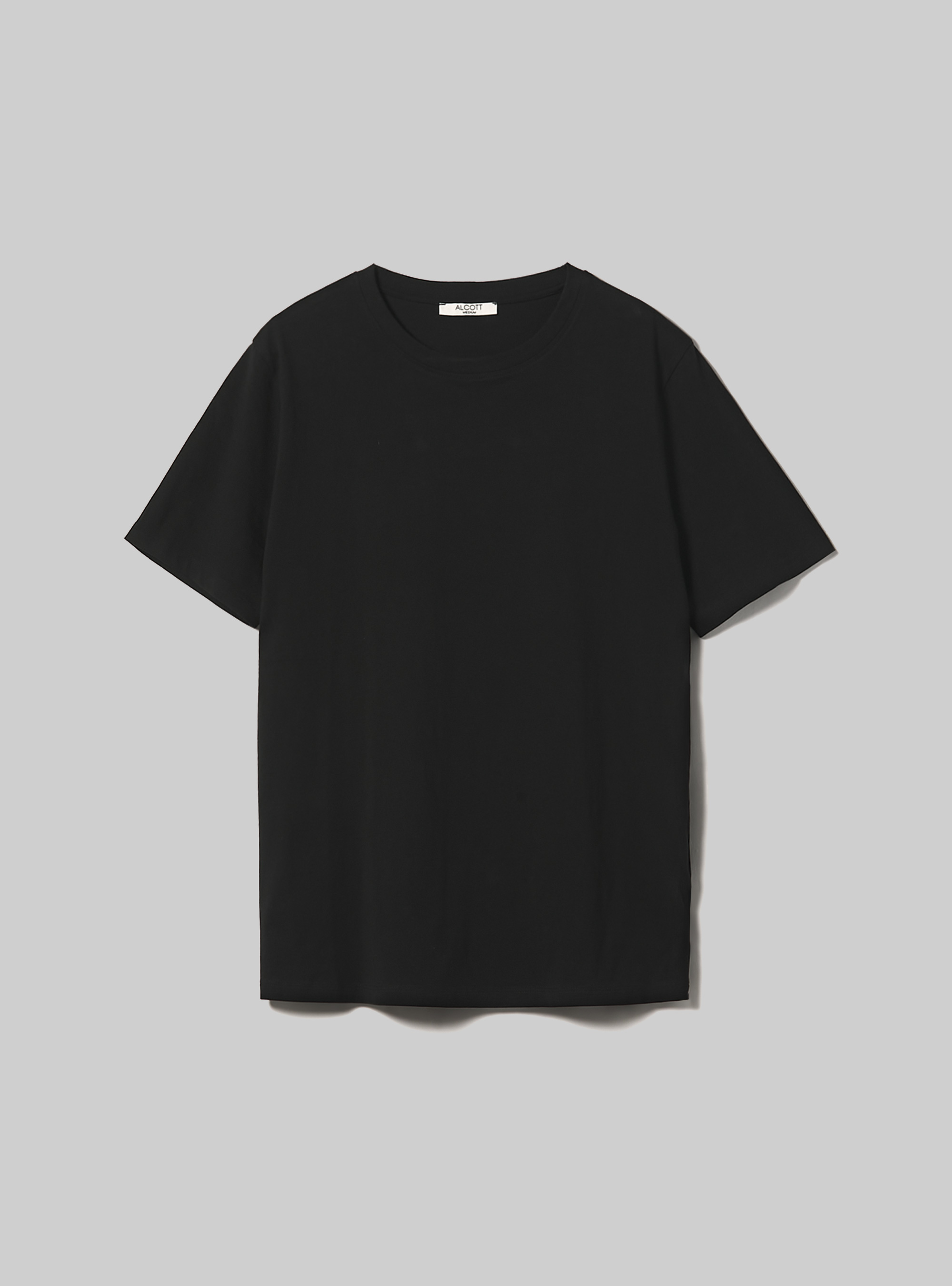 Cotton crew-neck T-shirt, BK1 BLACK