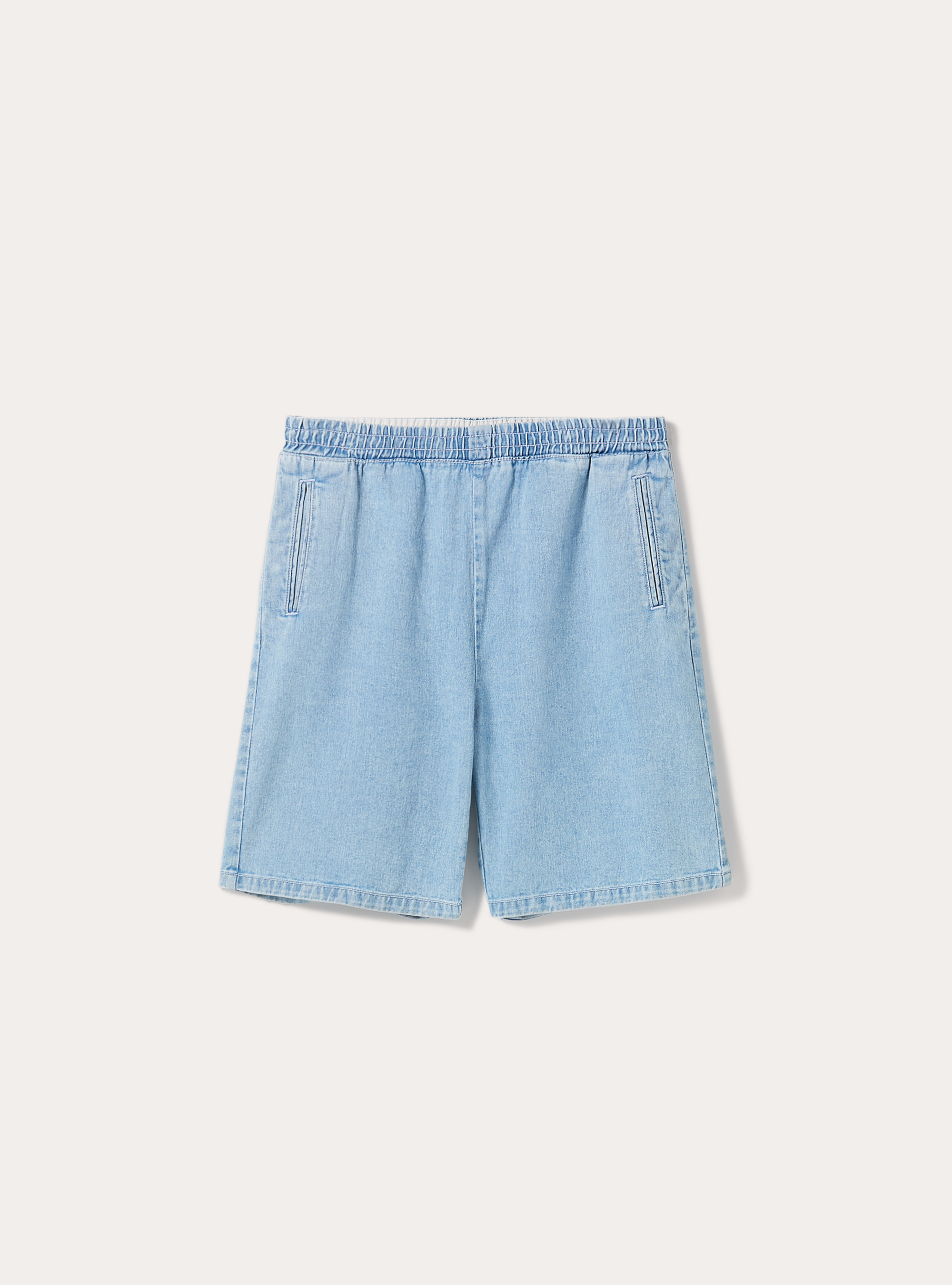 Bermuda en denim à coupe ample, D005 LIGHT BLUE