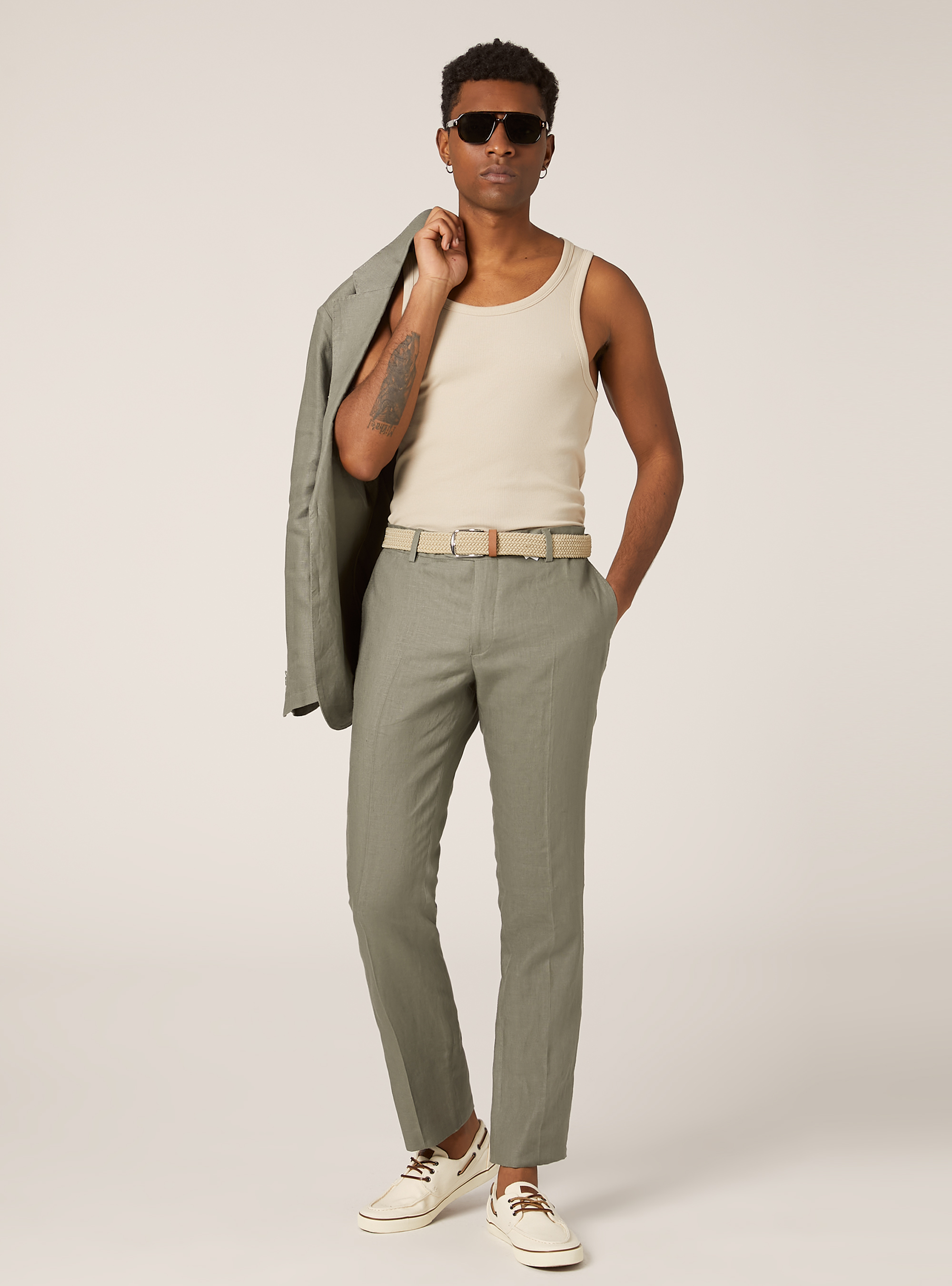 Pure linen pants, KY2 KAKY MEDIUM