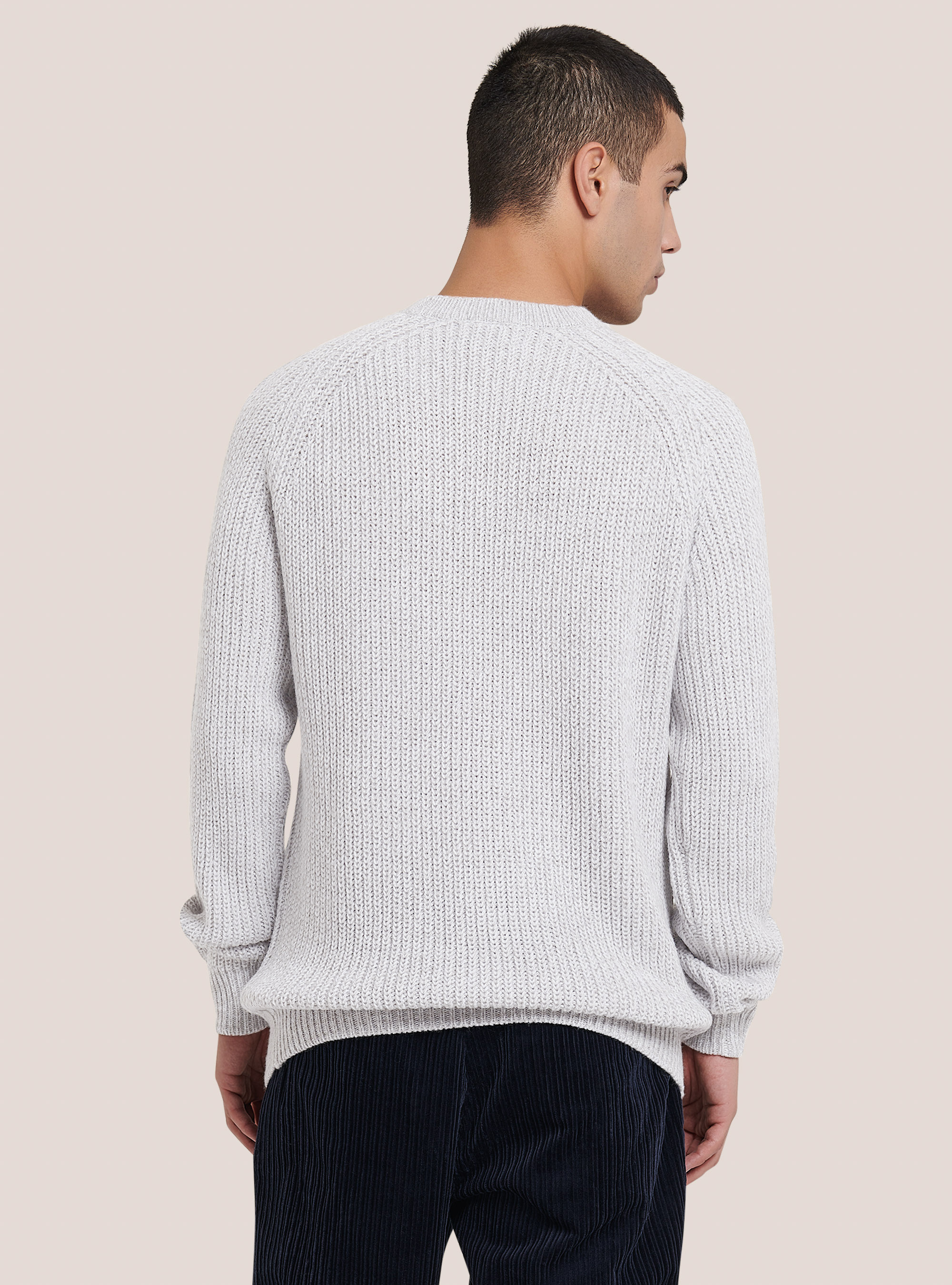 Pullover girocollo a costa inglese, WH2 WHITE