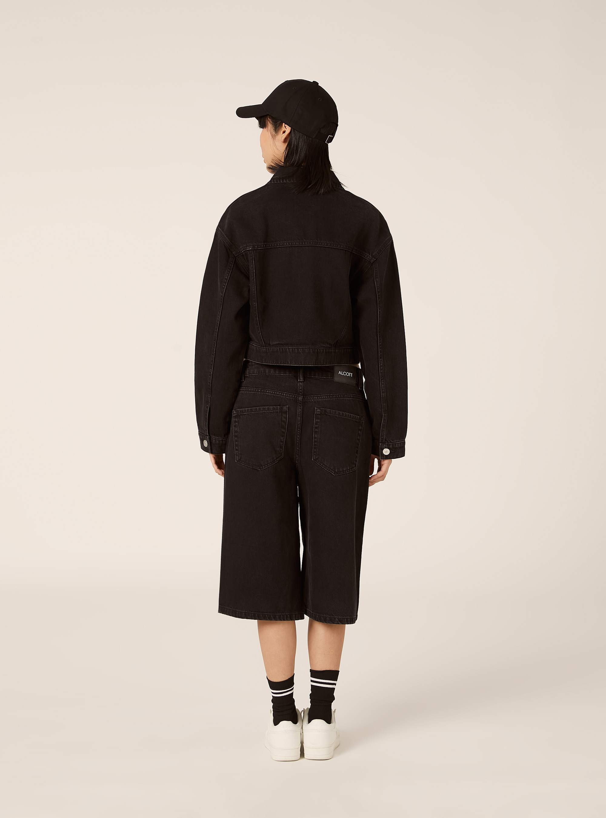 Chaqueta corta de sarga, BK1 BLACK