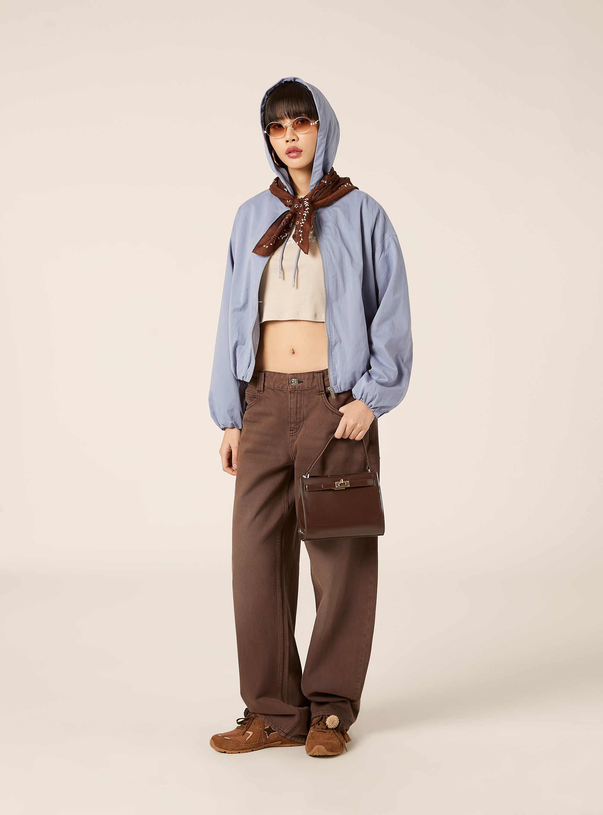 Giacca cappuccio balloon fit, AZ1 AZURE DARK