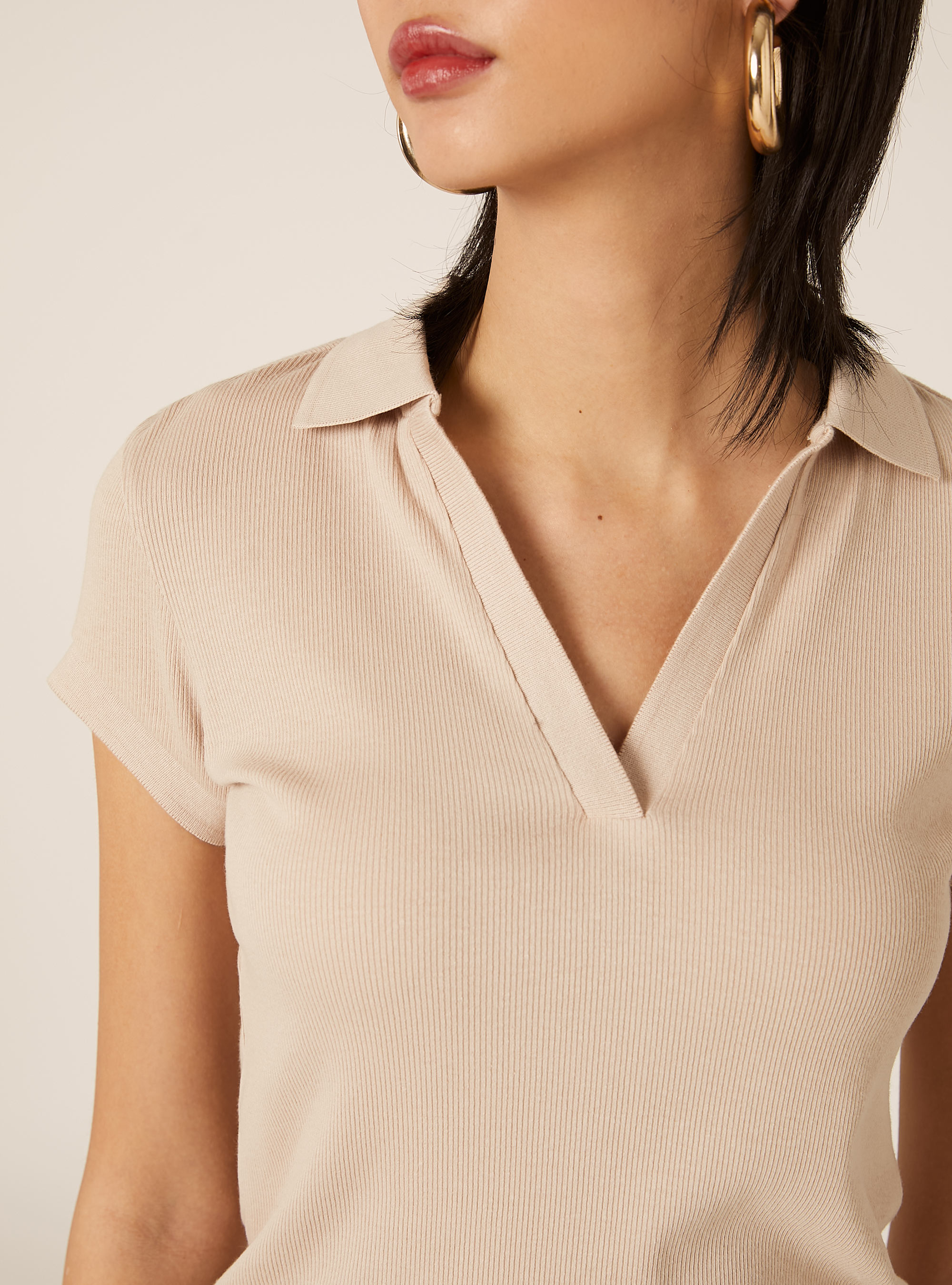 Polo a coste, BG2 BEIGE MEDIUM