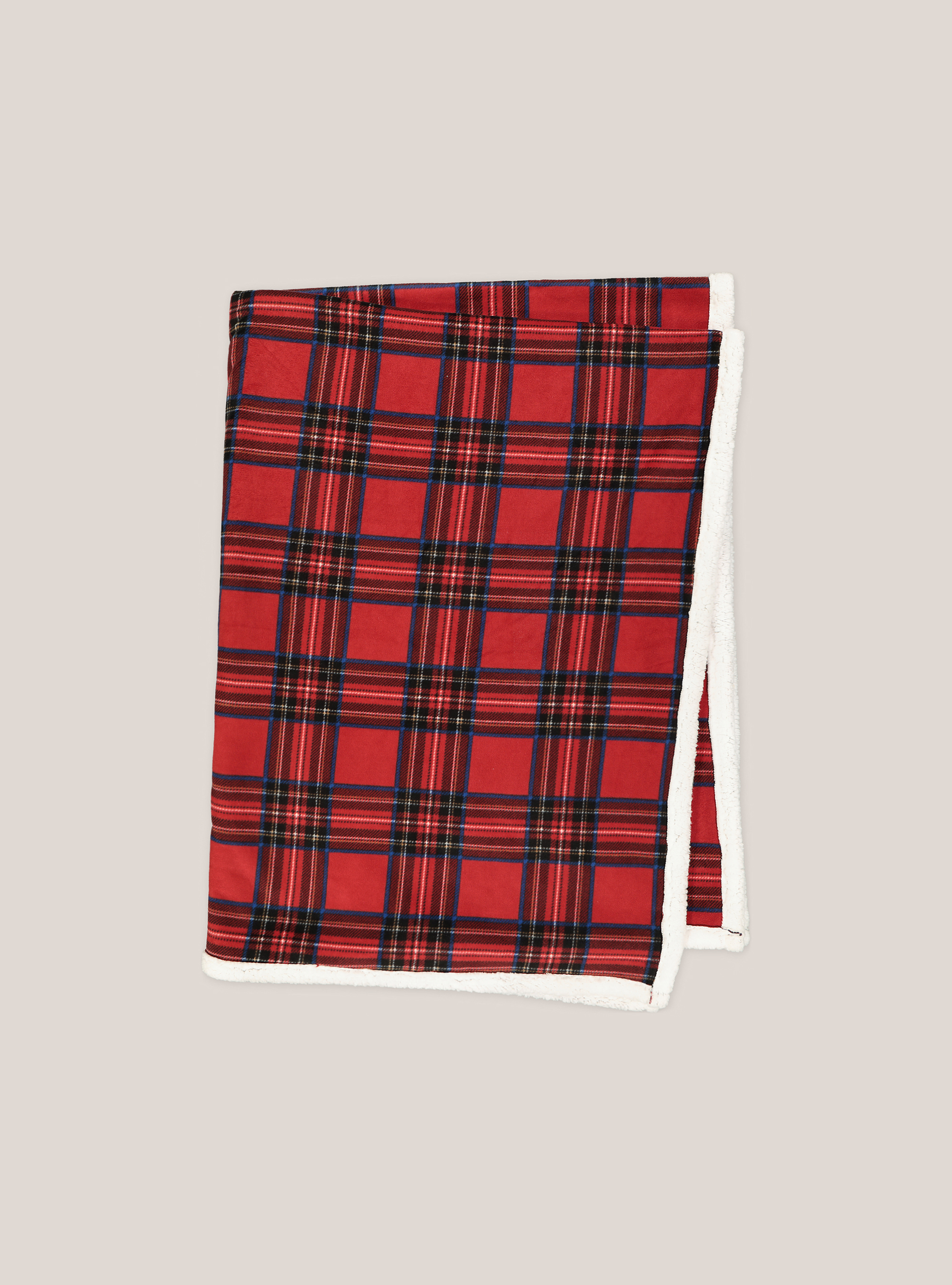 Plaid double face a quadri, ROJO