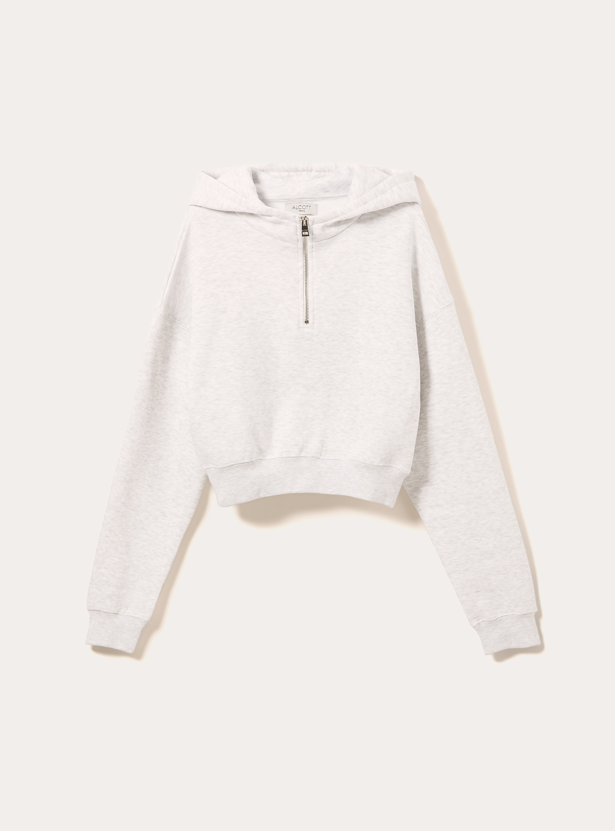 Boxy fit sweatshirt with half zip, MGY3 GREY MEL LIGHT