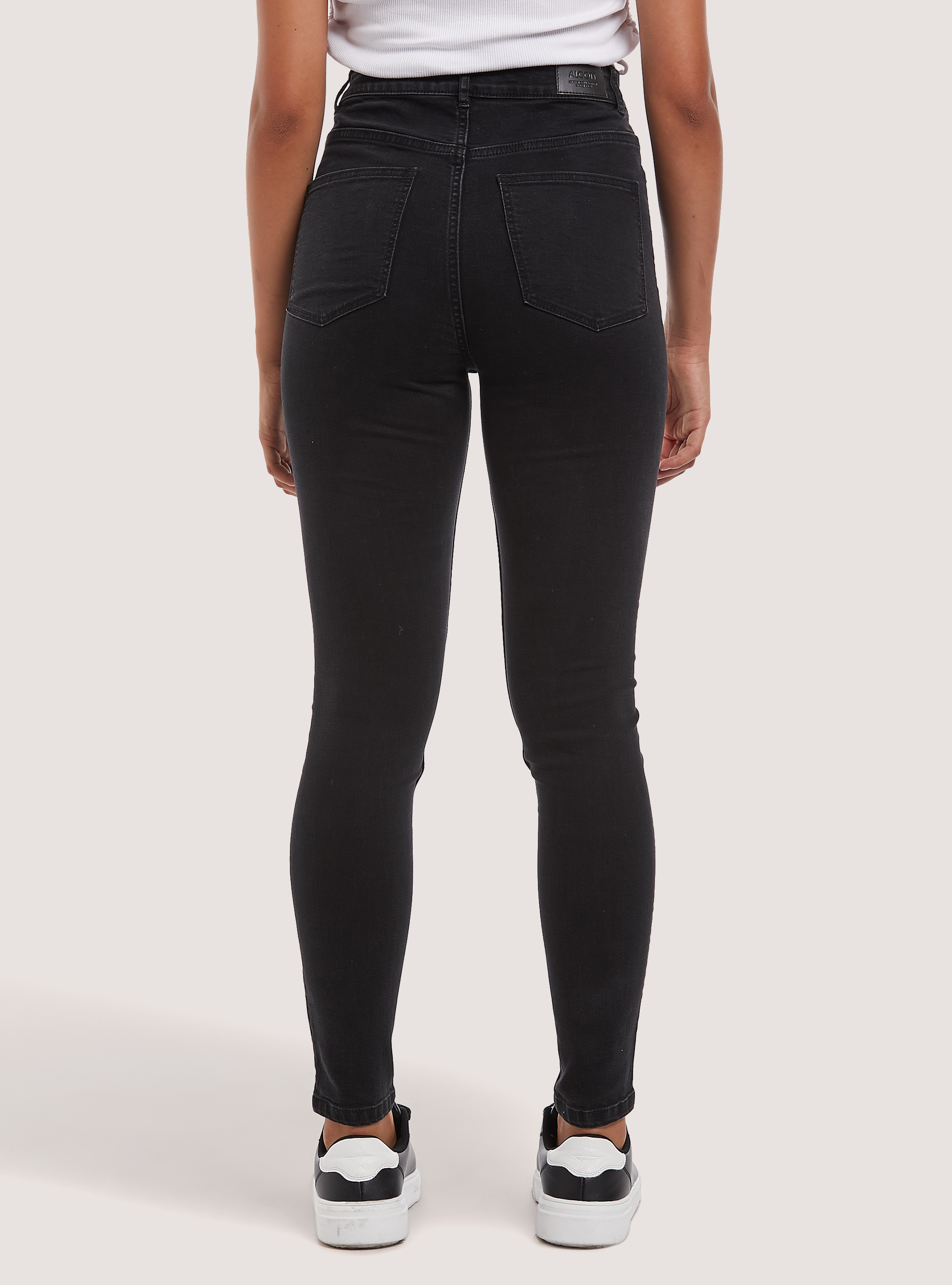 Skinny super high waist jeans, D000 BLACK