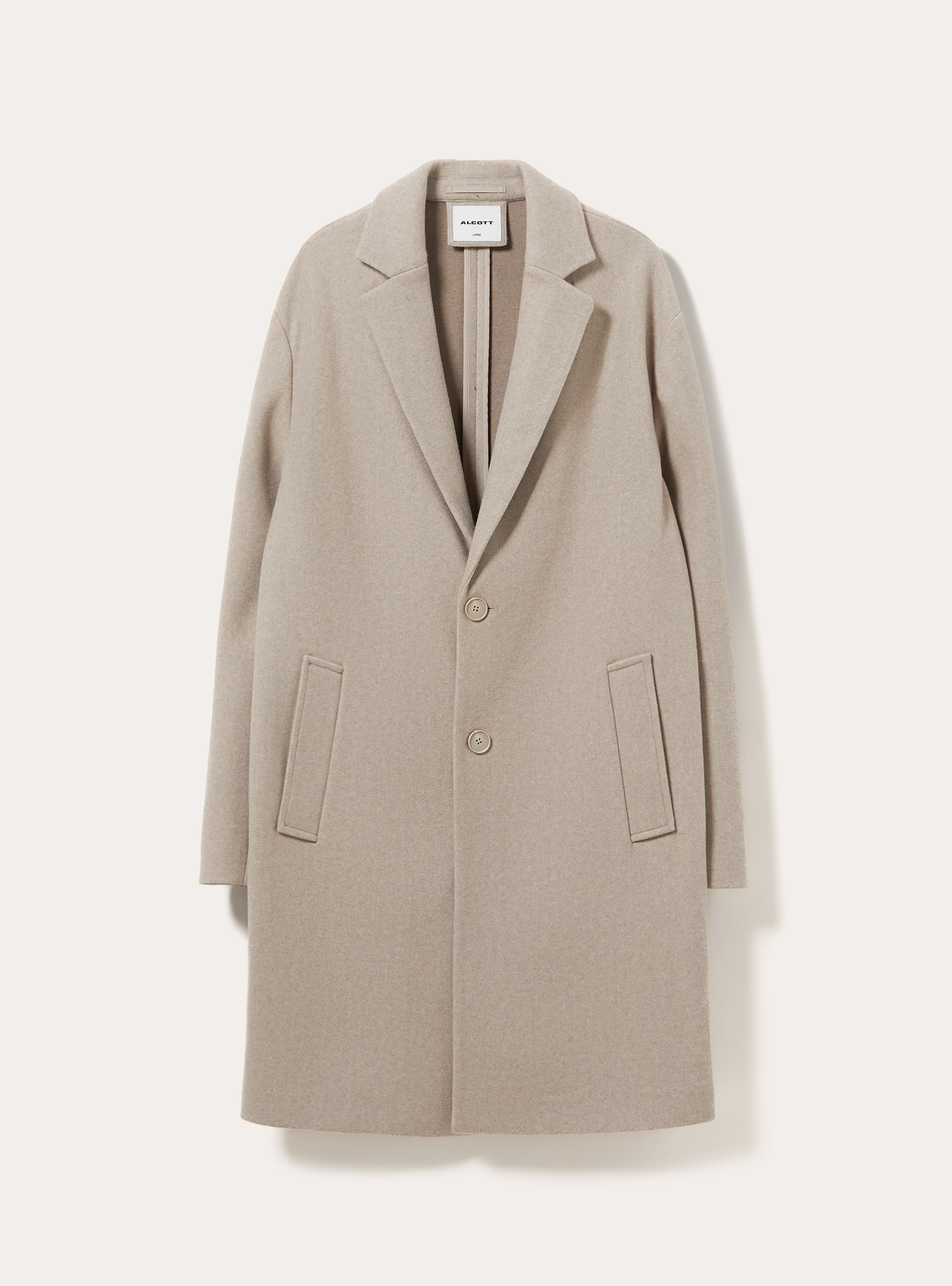 Unlined single breasted coat with lapels, MBG3 BEIGE MEL LIGHT