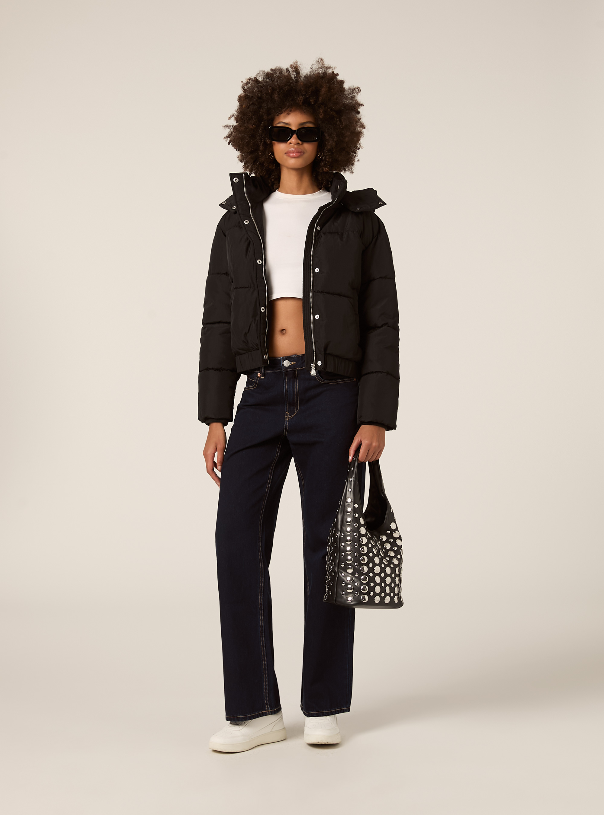 Veste matelassée à capuche, BK1 BLACK