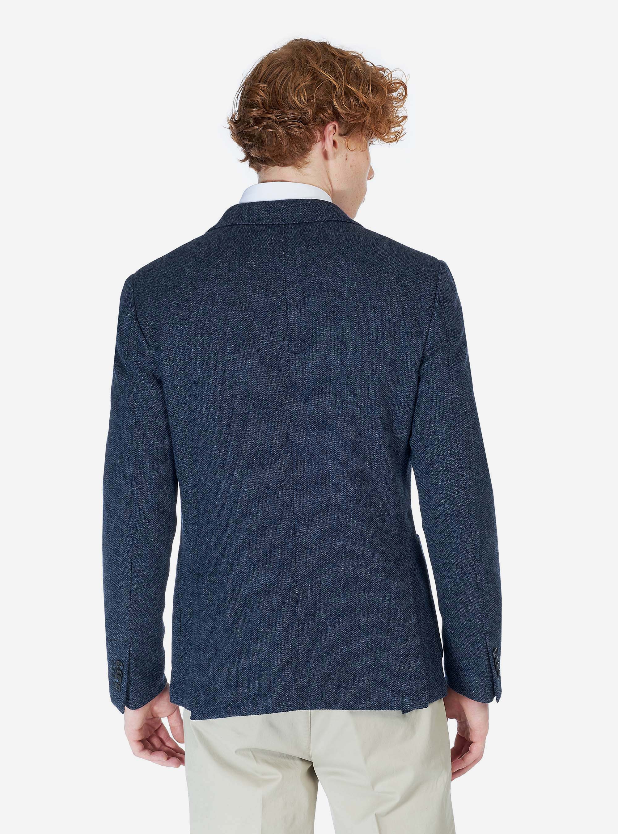 Veste col mao, C2254 BLUE