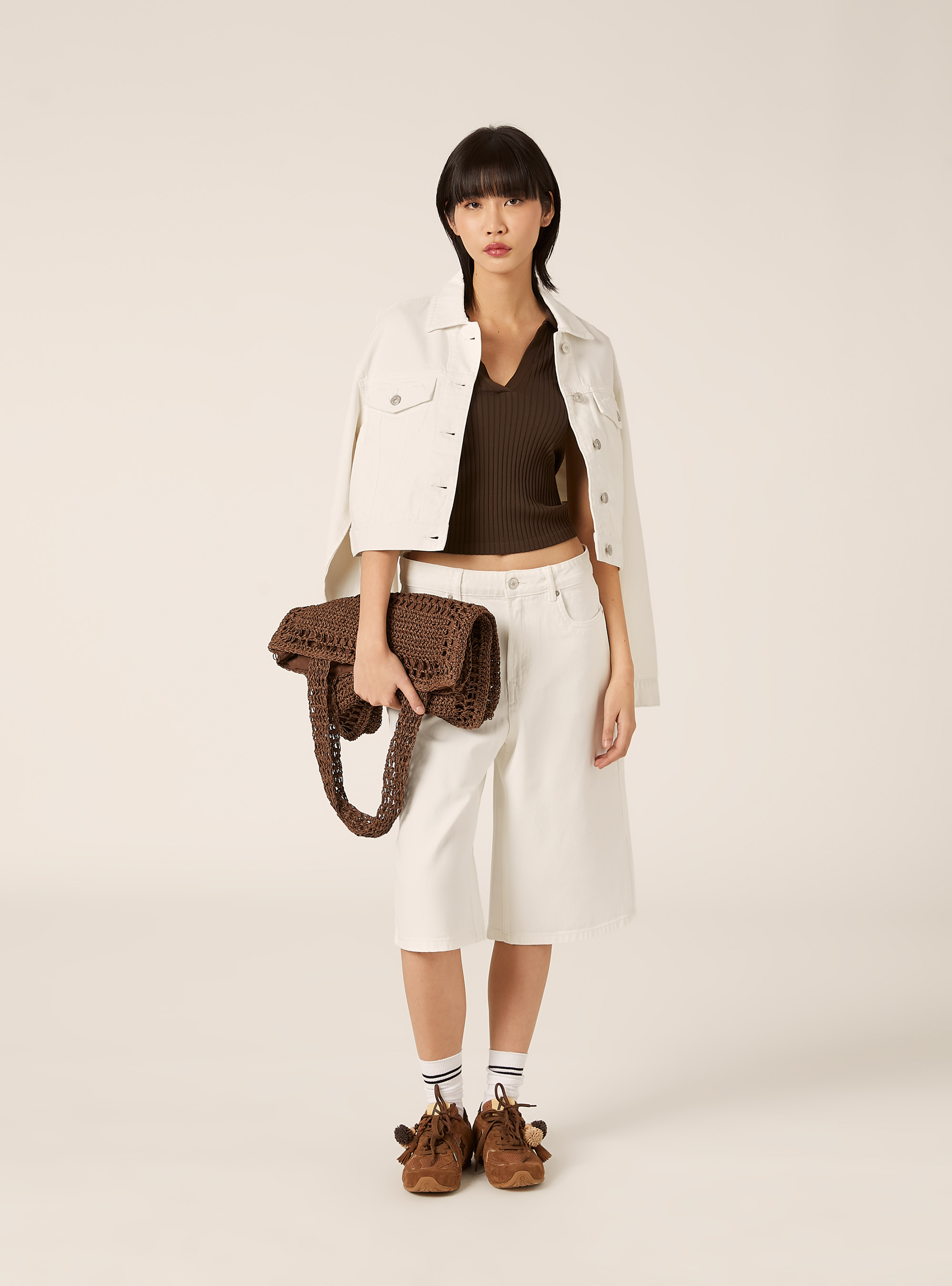 Giubbotto in denim colorato, WH1 OFF WHITE