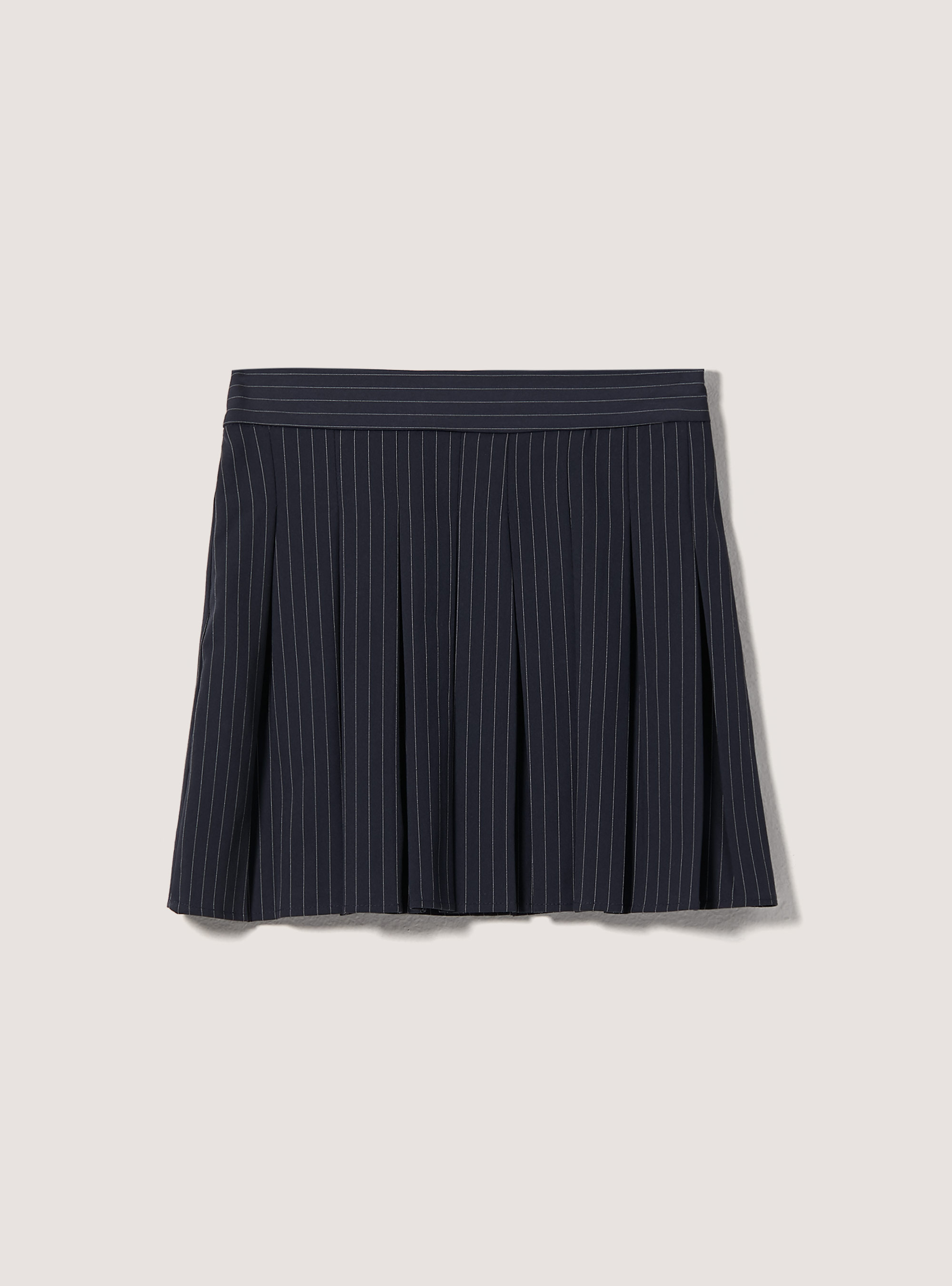 Pinstripe miniskirt with pleats, NA1 NAVY DARK