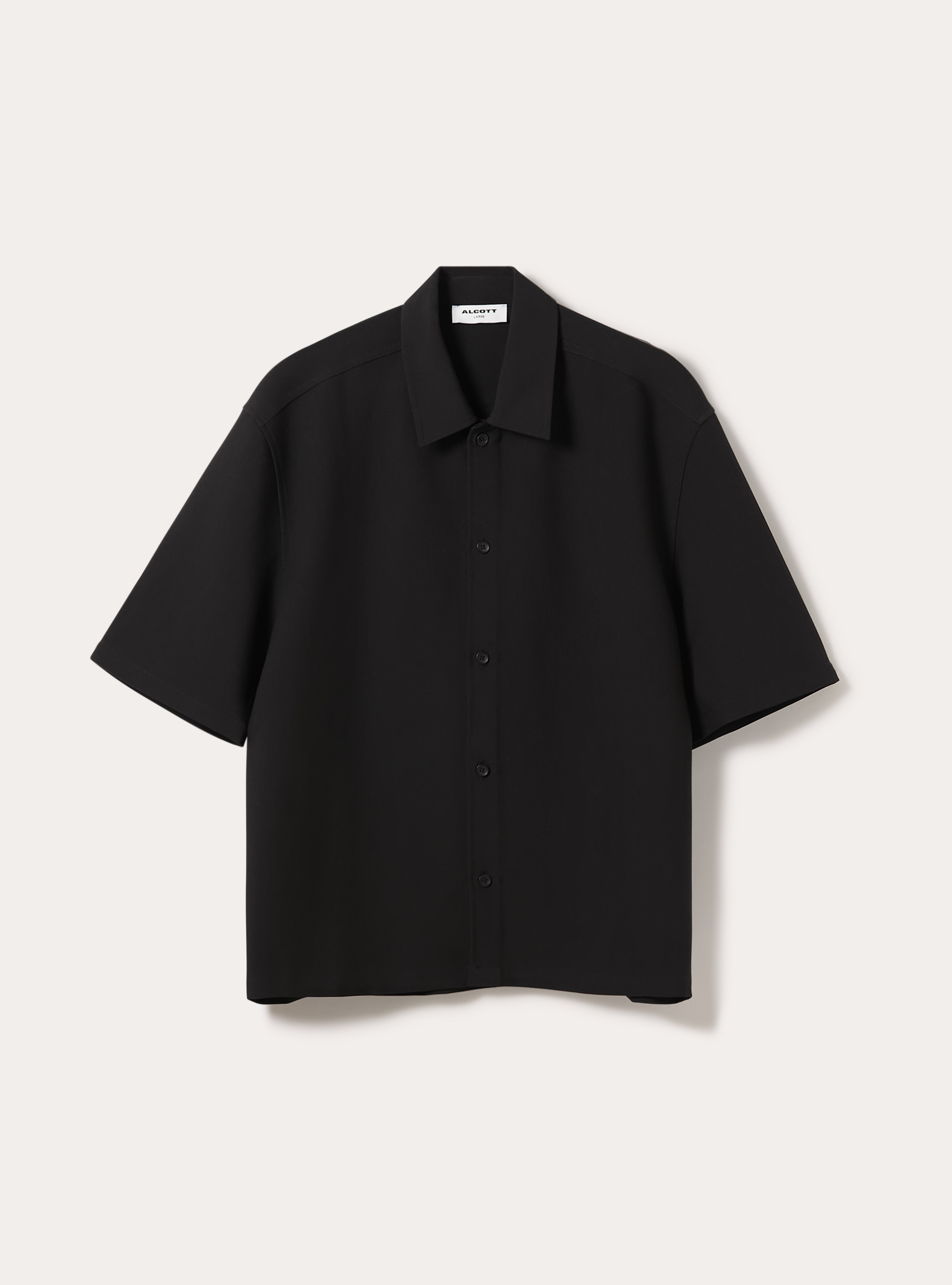 Boxy fit shirt in twill, BK1 BLACK
