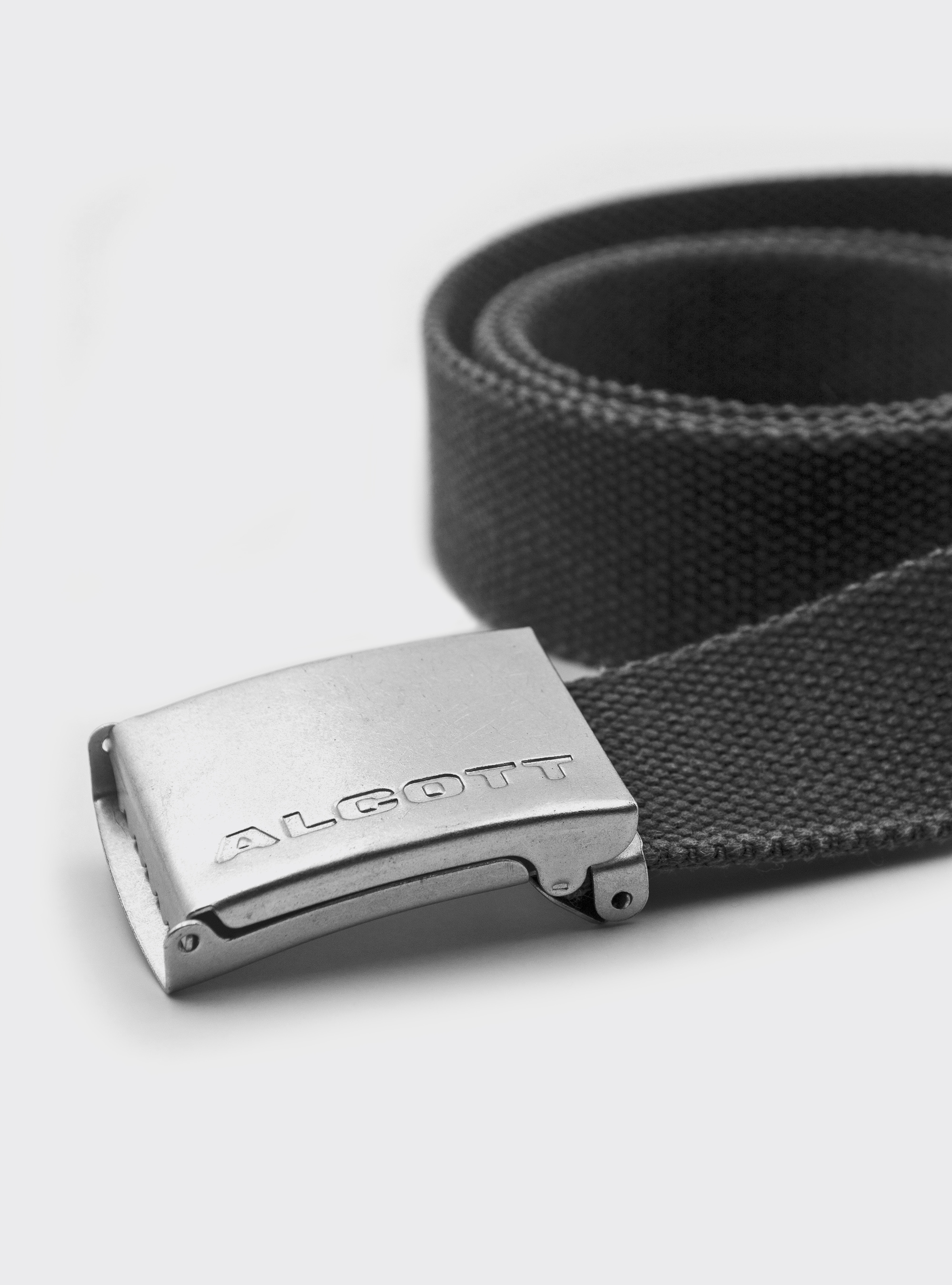 Canvas buckled belt, BLACK