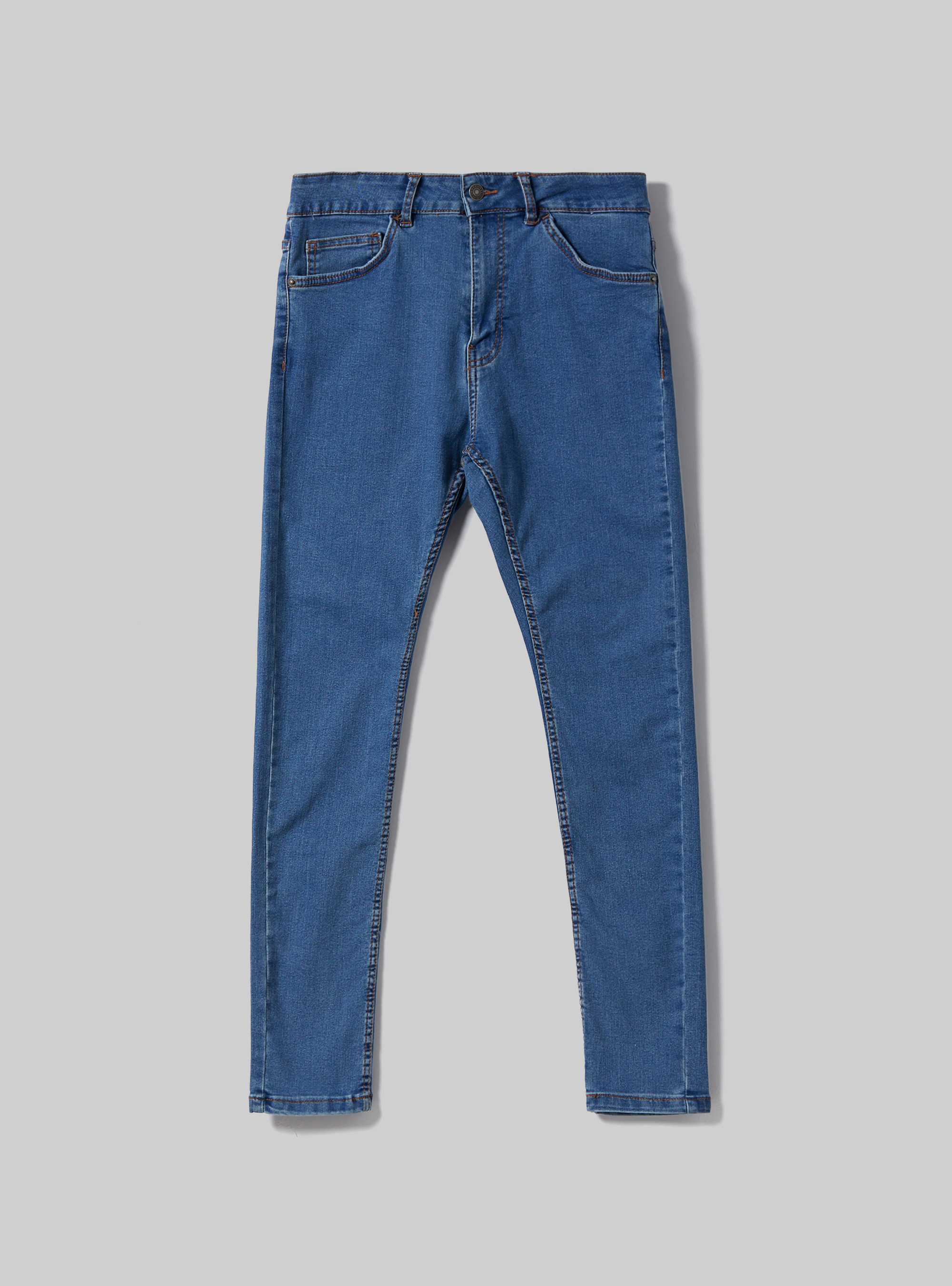 Jean en denim stretch super skinny fit, D003 MEDIUM BLUE