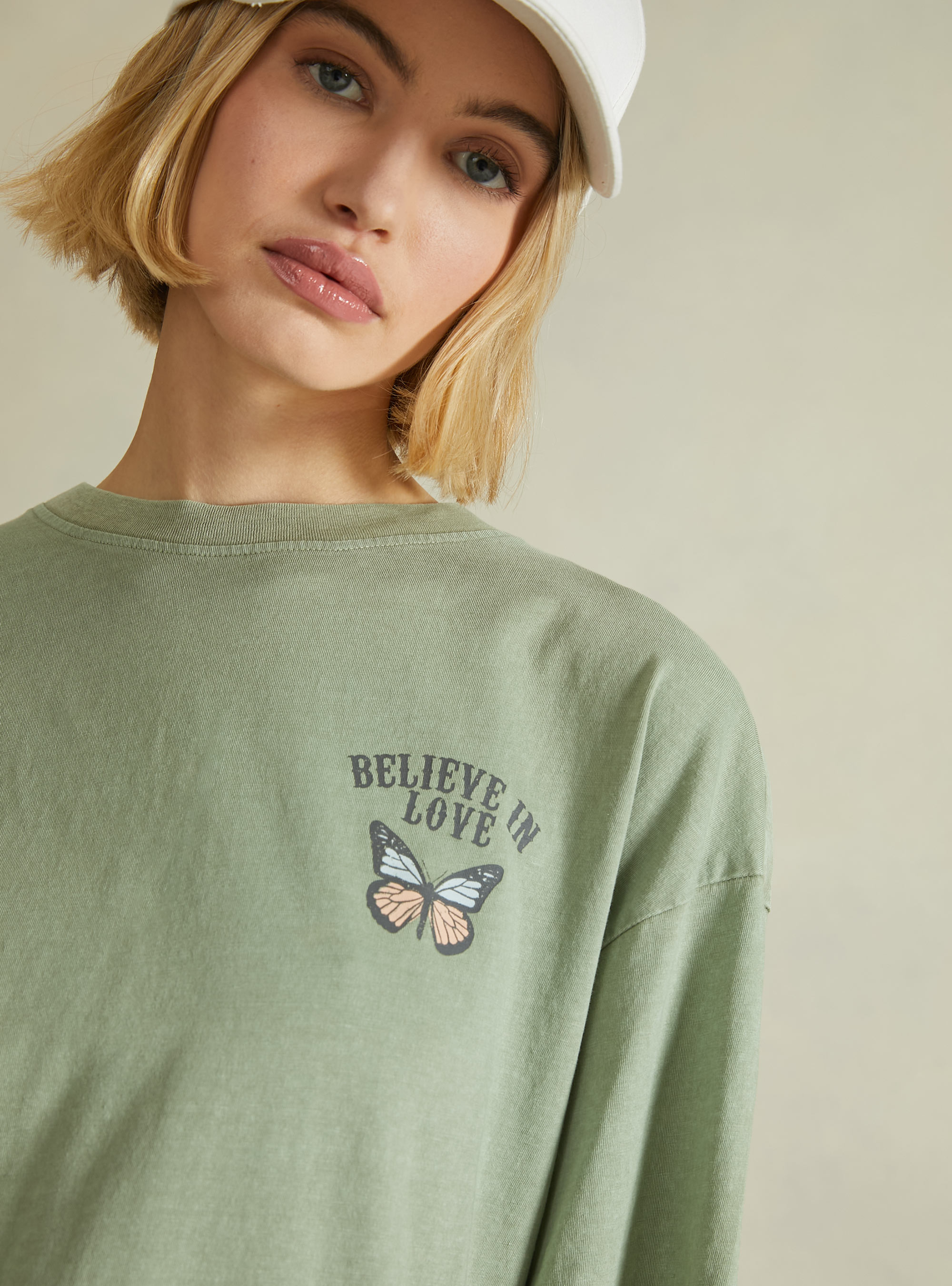 Baumwoll-T-Shirt mit Aufdruck, KY3 KAKY LIGHT