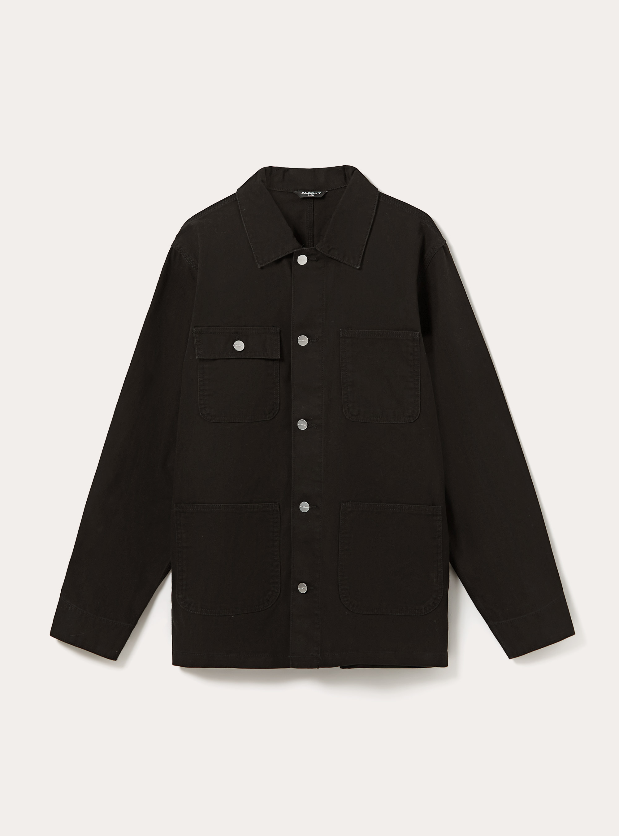 Canvas jacket with pockets, BK1 BLACK
