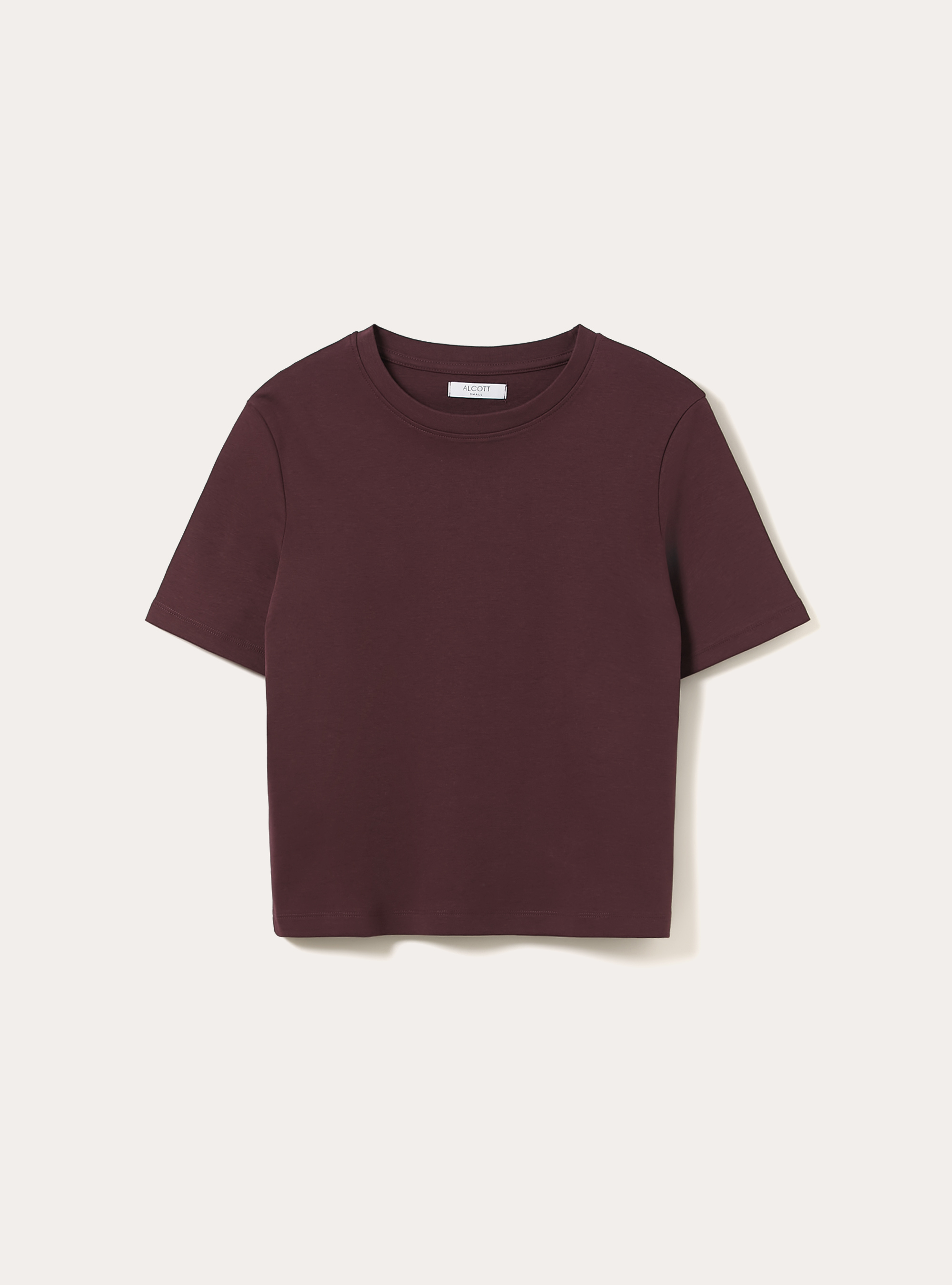 T-shirt regular in interlock, BO1 BORDEAUX DARK