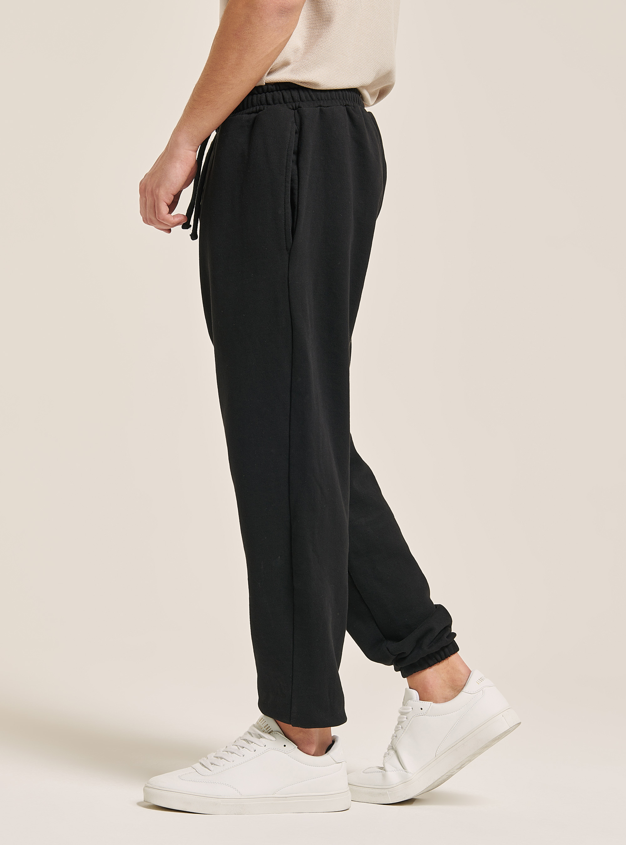 Pantaloni jogger in cotone, NERO
