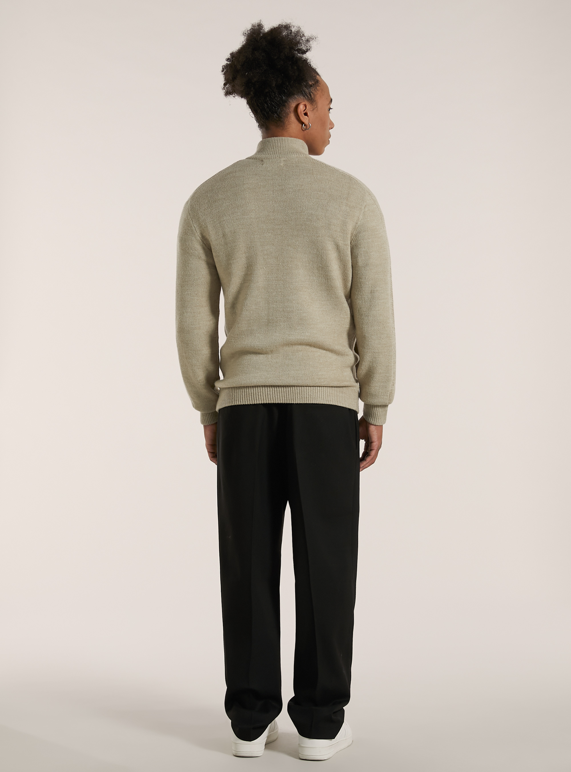 Cardigan con zip, MBG2 BEIGE MEL MED