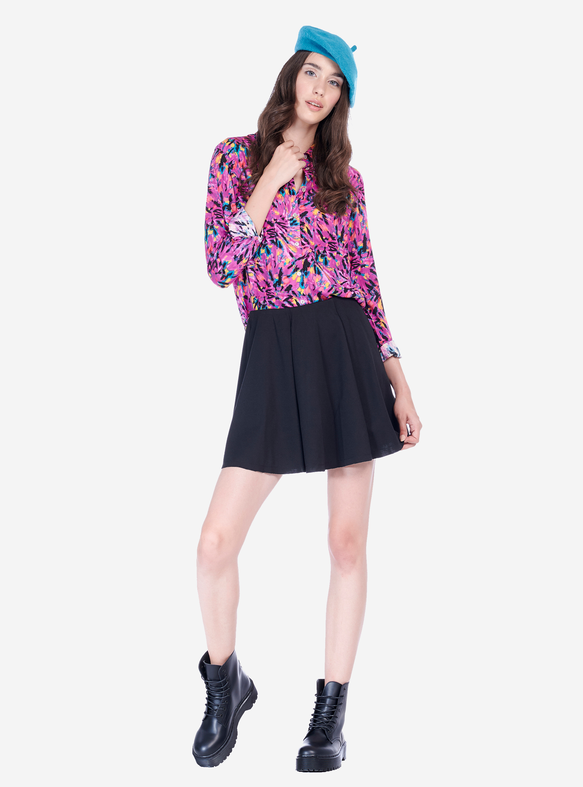 CAMISA ESTAMPADA DE MANGA LARGA, MULTICOLORE