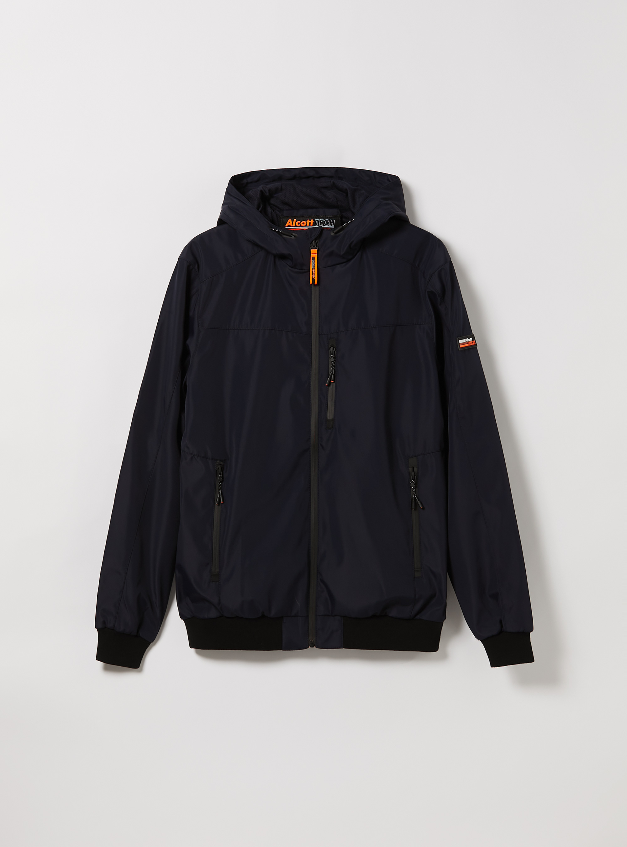 Windproof hooded bomber jacket, NA1 NAVY DARK