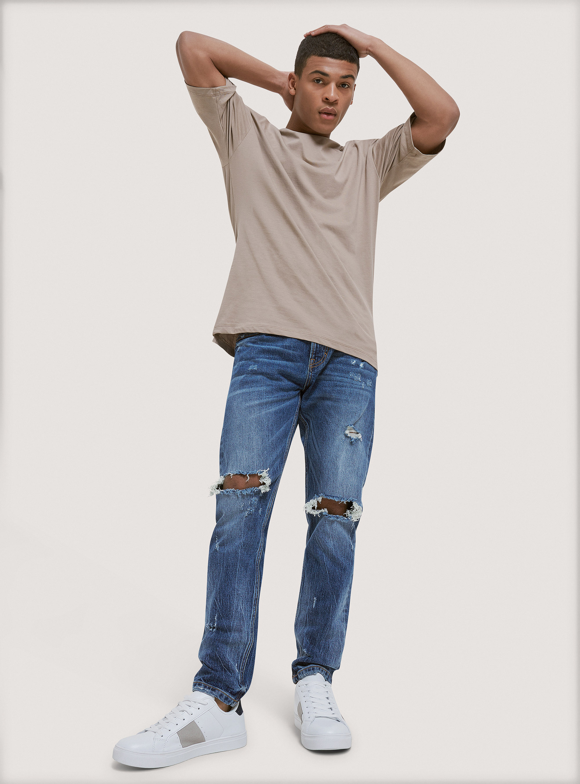 T-Shirt aus Baumwolle in Übergröß, C1150 SAND